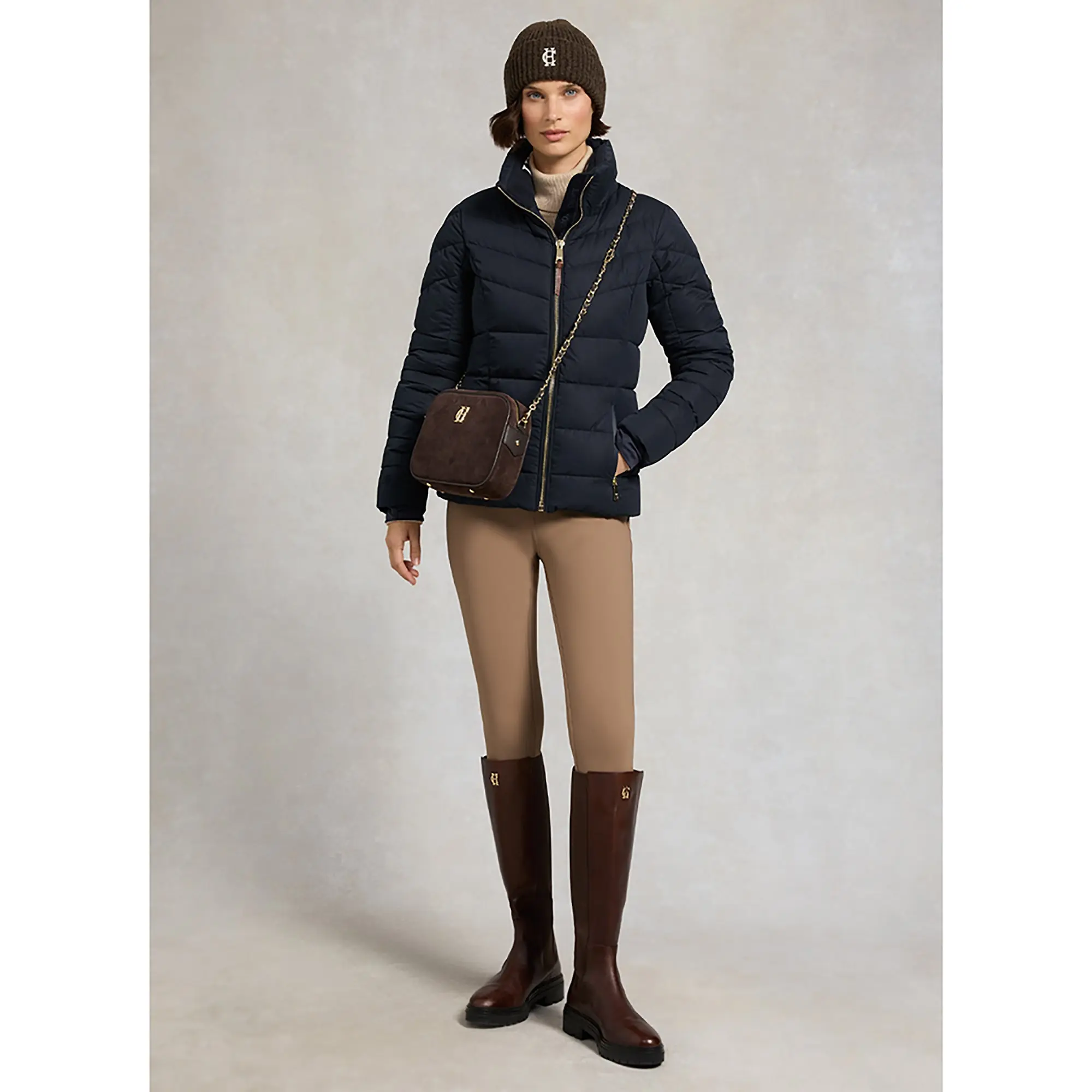 Product image 8 of 13 of Holland Cooper Women's Whistler Puffer Jacket - Ink Navy Natural
