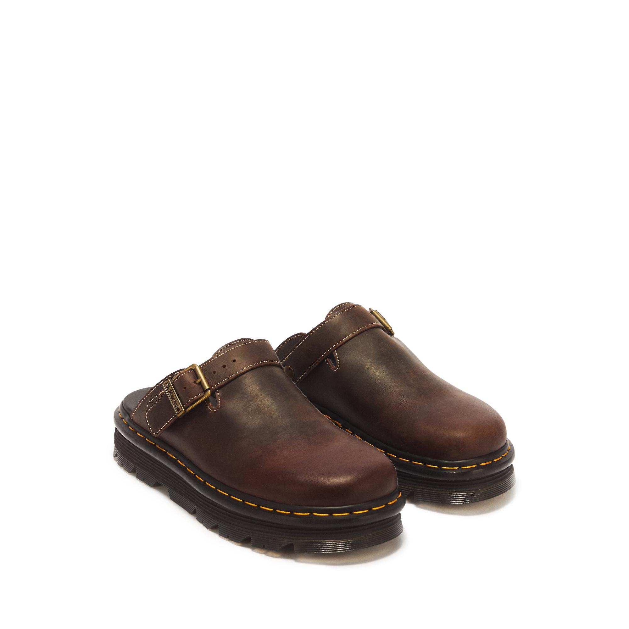 Dr.Martens 革靴 Dr Martens Zebzag Crazy Horse Leather Mules - Dark Brown | British