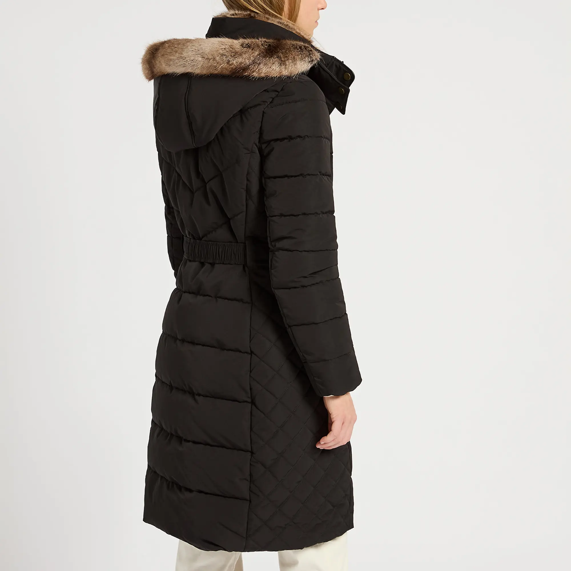 Product image 4 of 4 of Joules Women's Aspen Long Showerproof Padded Coat - Black