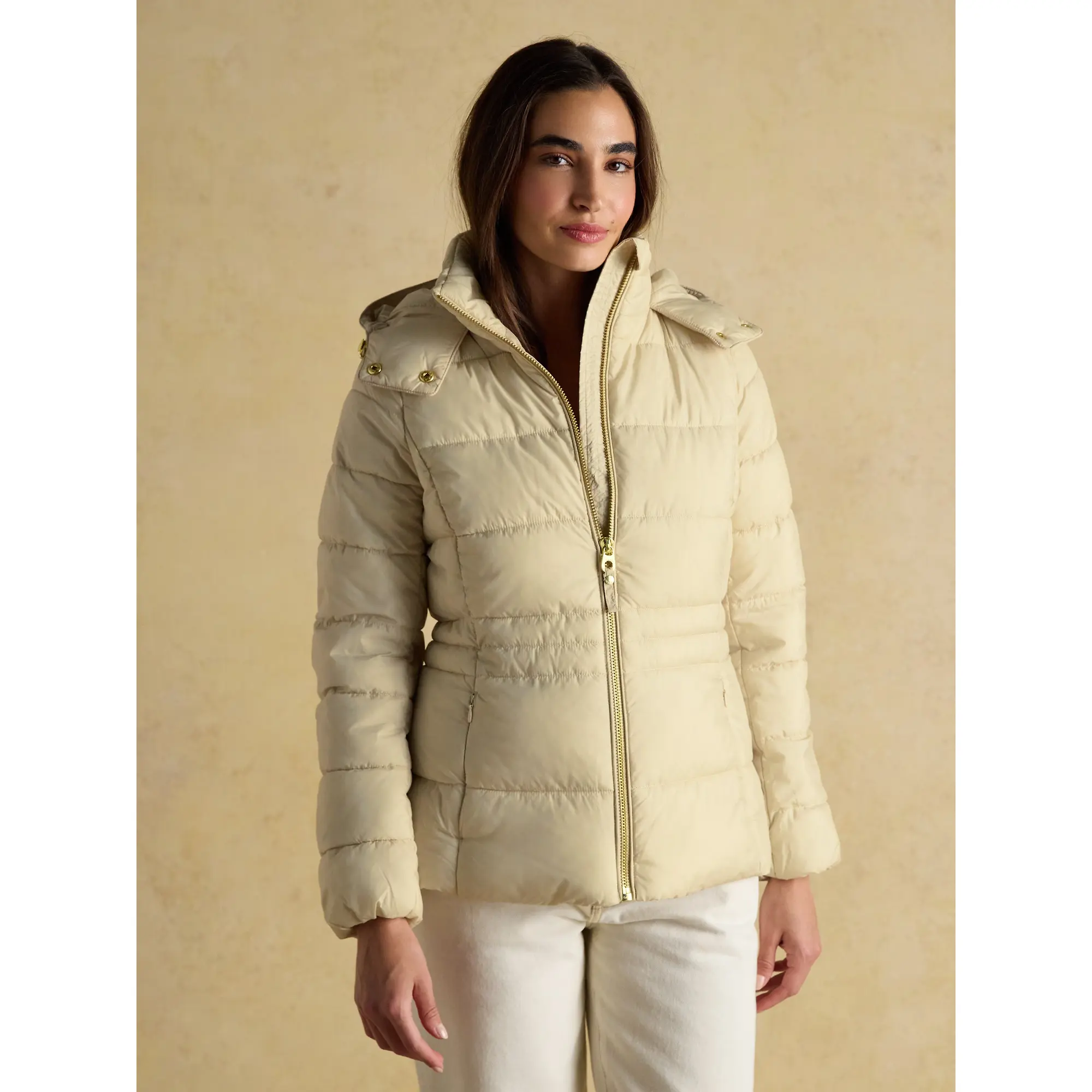 Product image 2 of 10 of Joules Women's Hadlow Short Showerproof Padded Coat -  Neutral