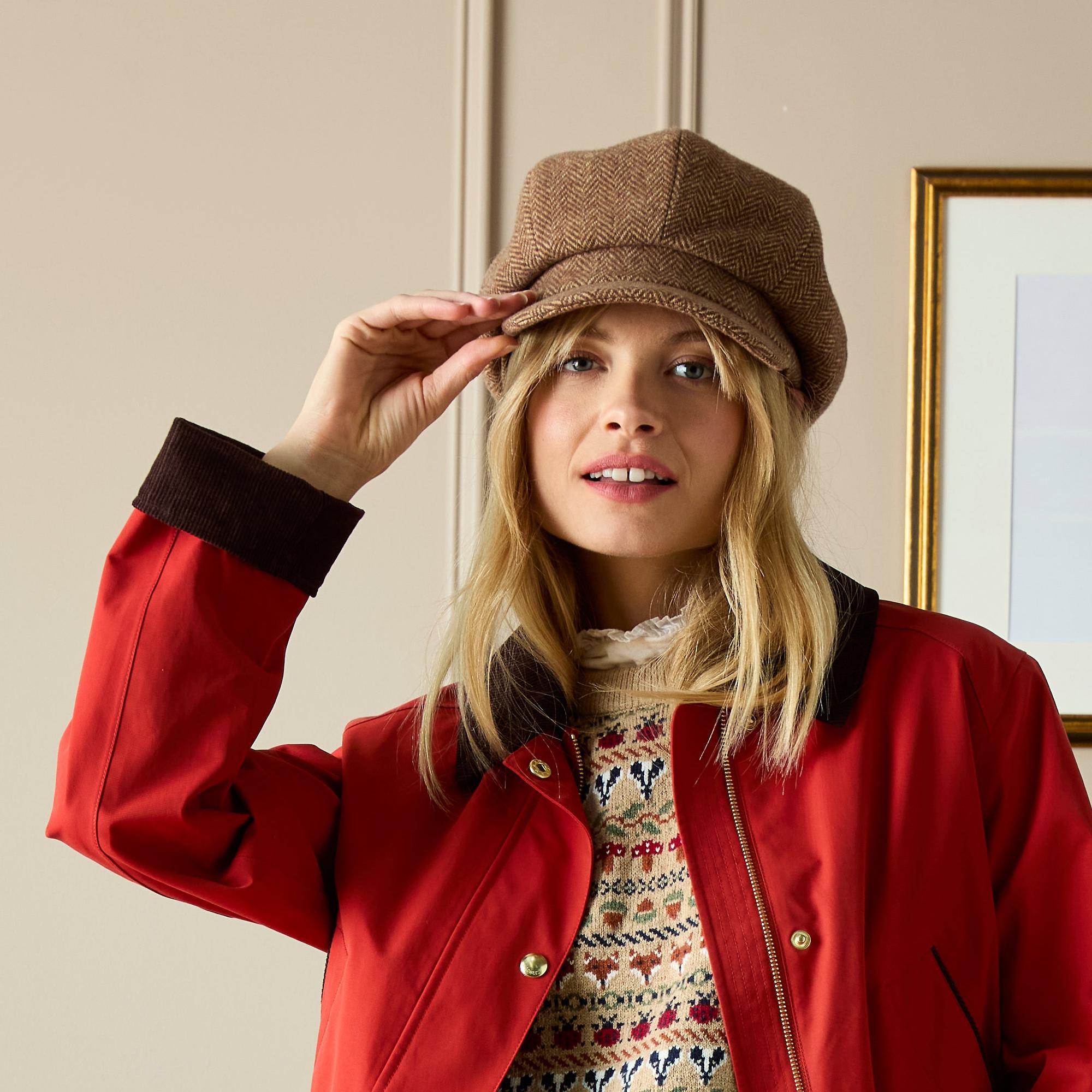 Joules Women's Elvaston Baker Boy Hat - Tan Brown | British Attire