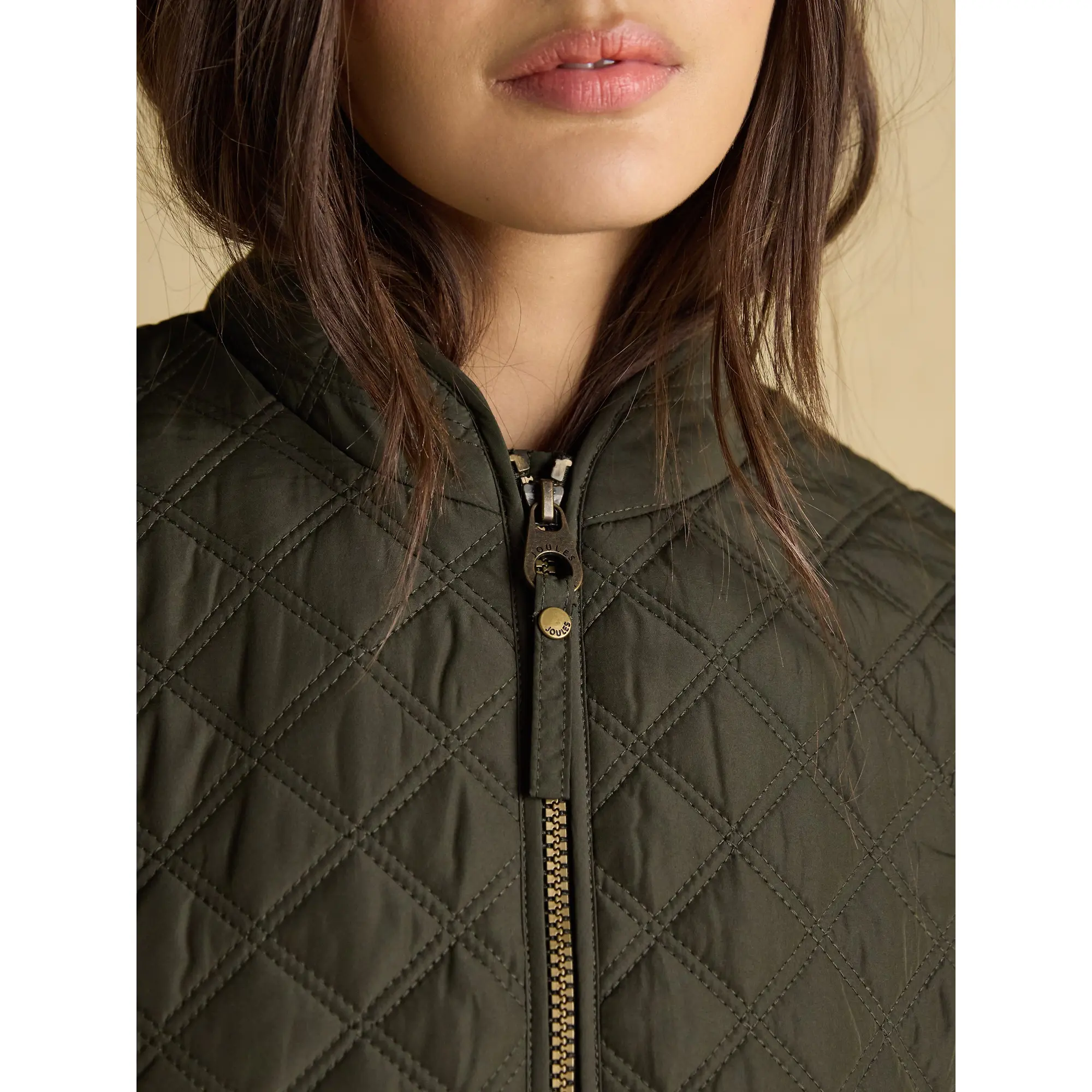 Product image 5 of 10 of Joules Women's Minx Showerproof Diamond Quilted Gilet - Green