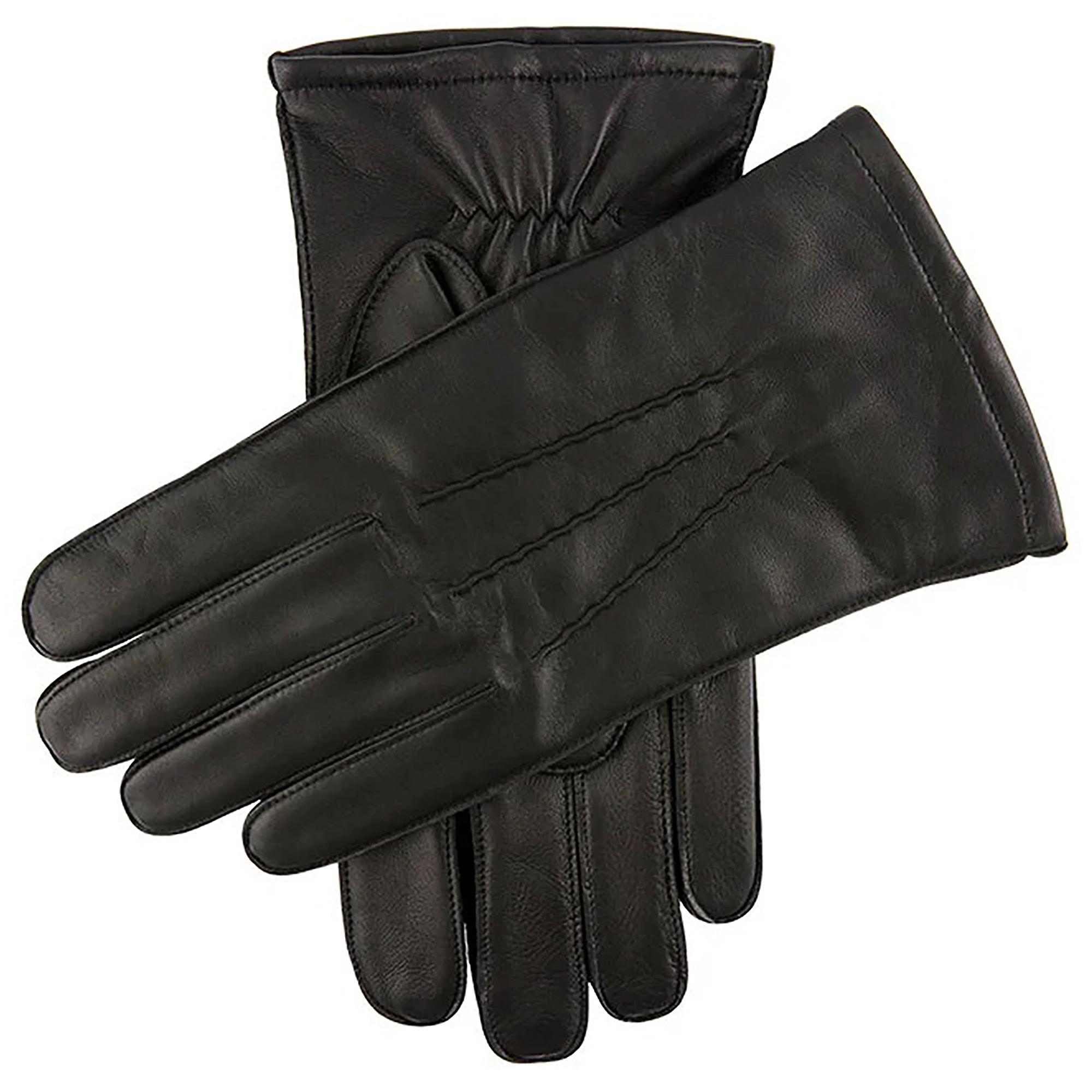 Dents Men's Dilton Three-Point Lined Leather Gloves - Black