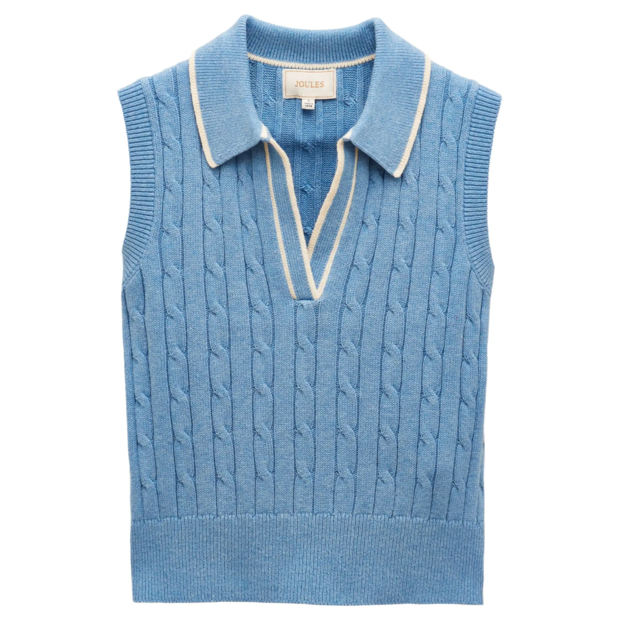 Product image 1 of 6 of Joules Women's Janey Collar Cable Knit Tank - Blue