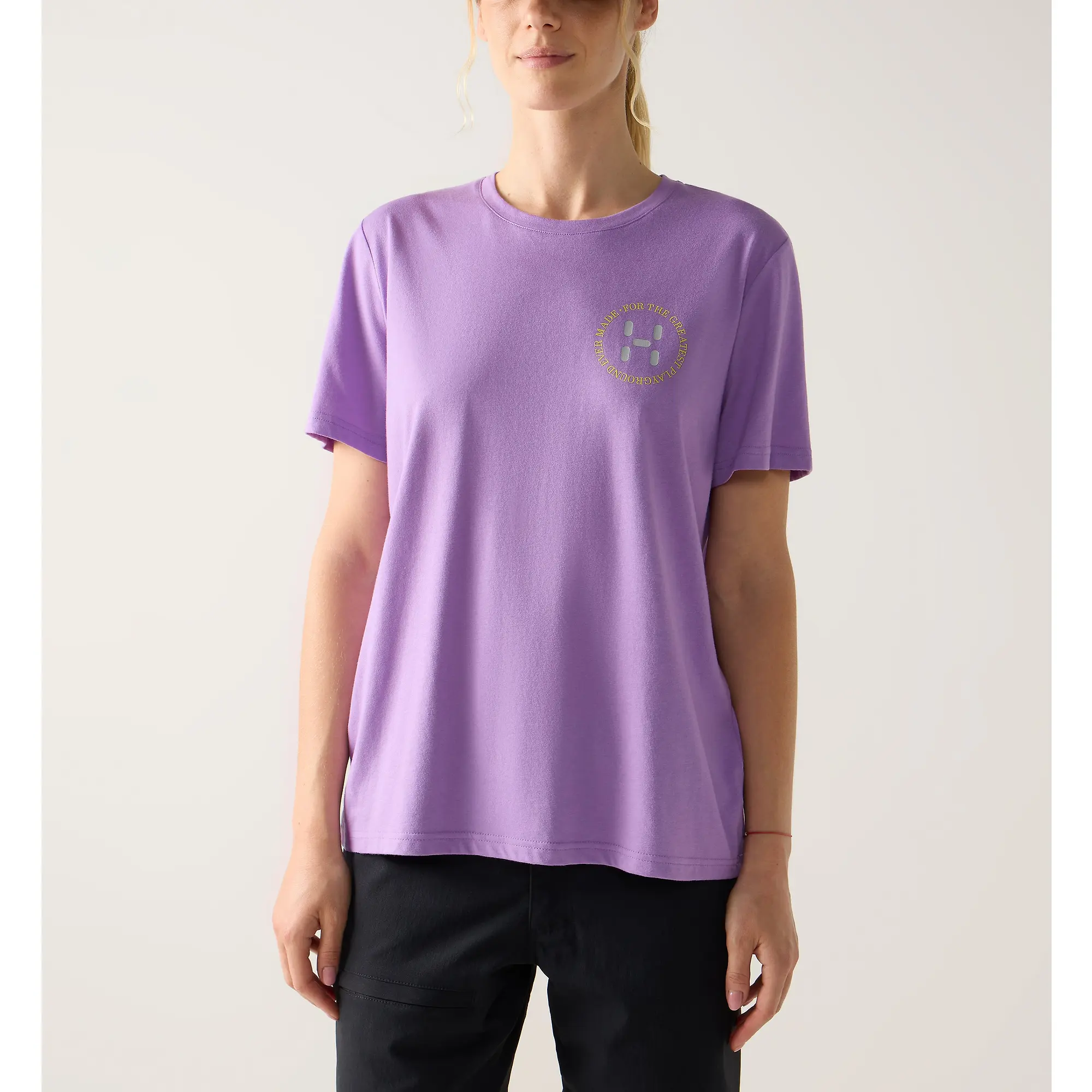 Product image 3 of 7 of Haglöfs Women's Outsiders Graphic Tee - Purple Ice