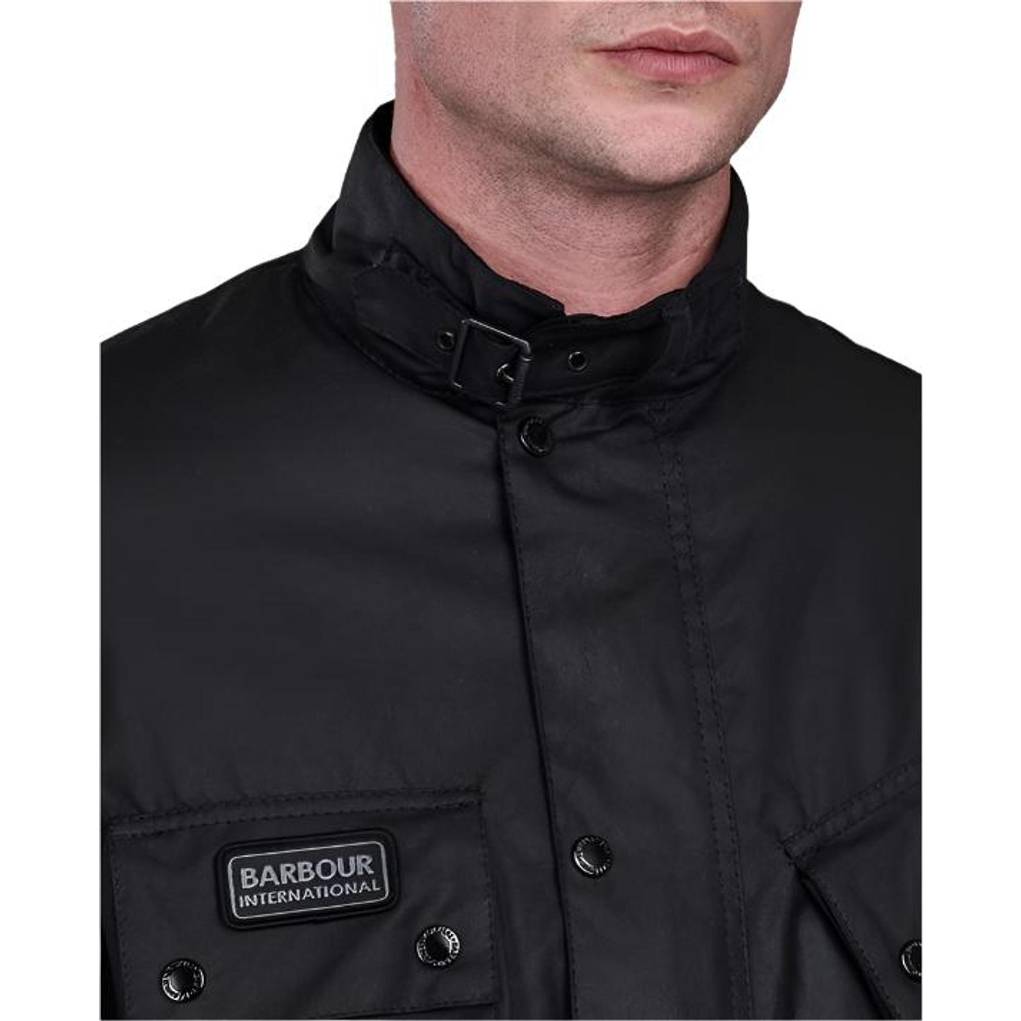 Barbour International Men's Winter SL Slim Fit Wax Biker Jacket