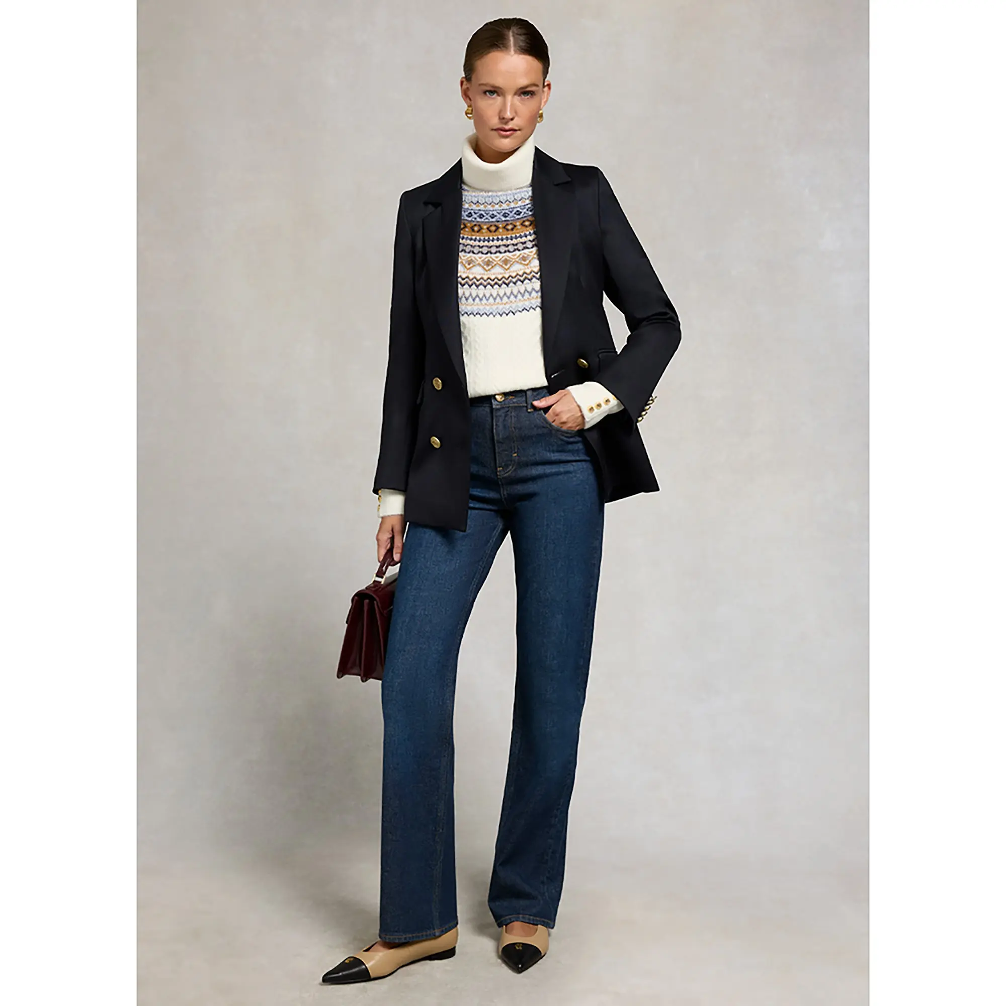 Product image 4 of 8 of Holland Cooper Women's Rebecca Roll Neck Knit - Natural
