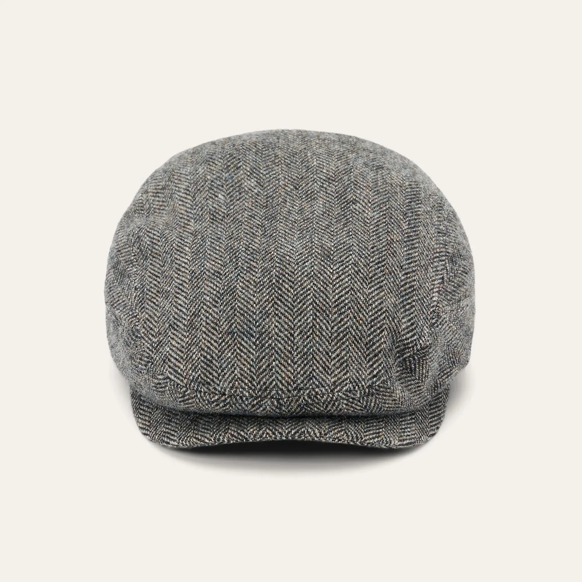Product image 2 of 6 of Stetson Belfast Driver Wool Herringbone Flat Cap - Anthra Melange Herringbone