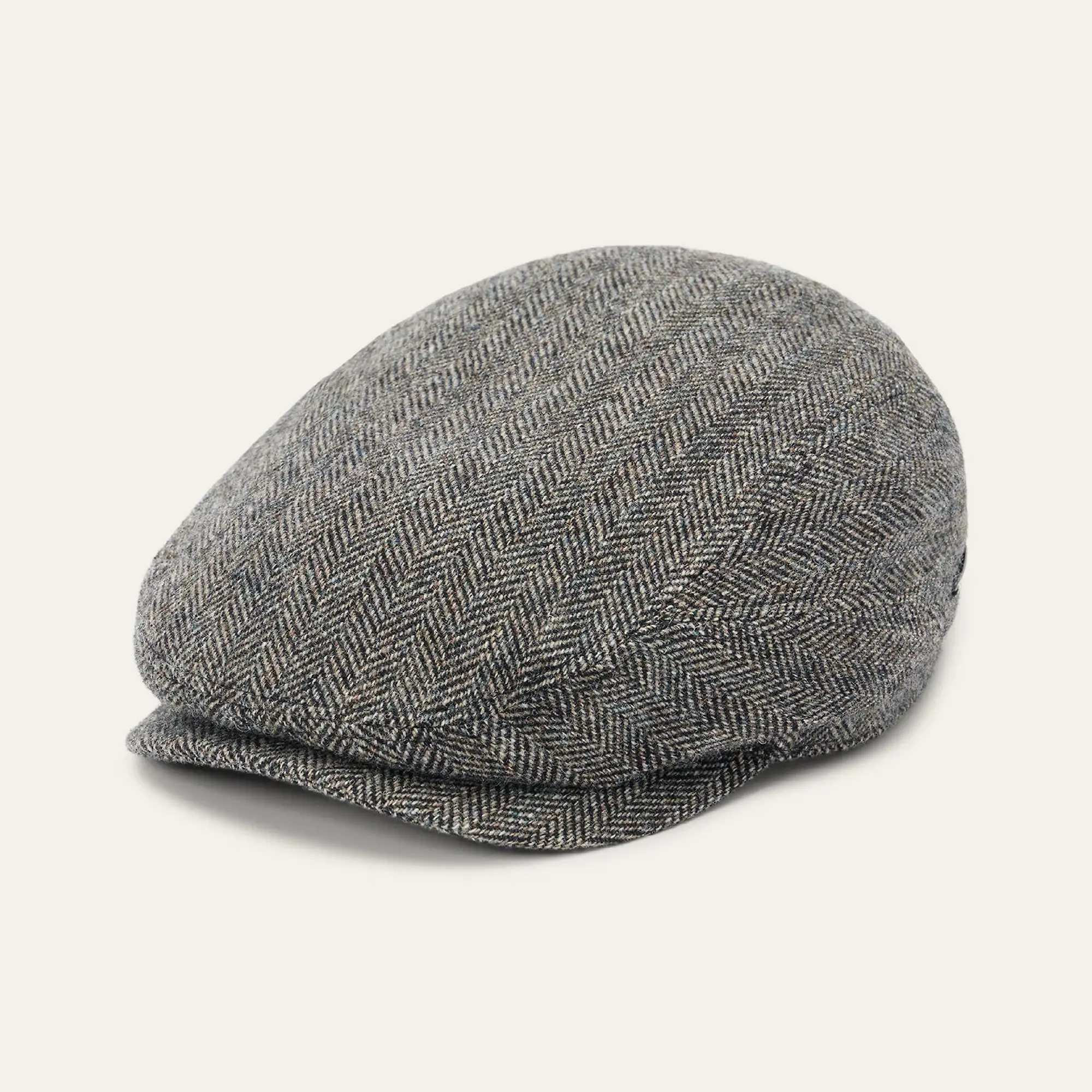 Product image 3 of 6 of Stetson Belfast Driver Wool Herringbone Flat Cap - Anthra Melange Herringbone