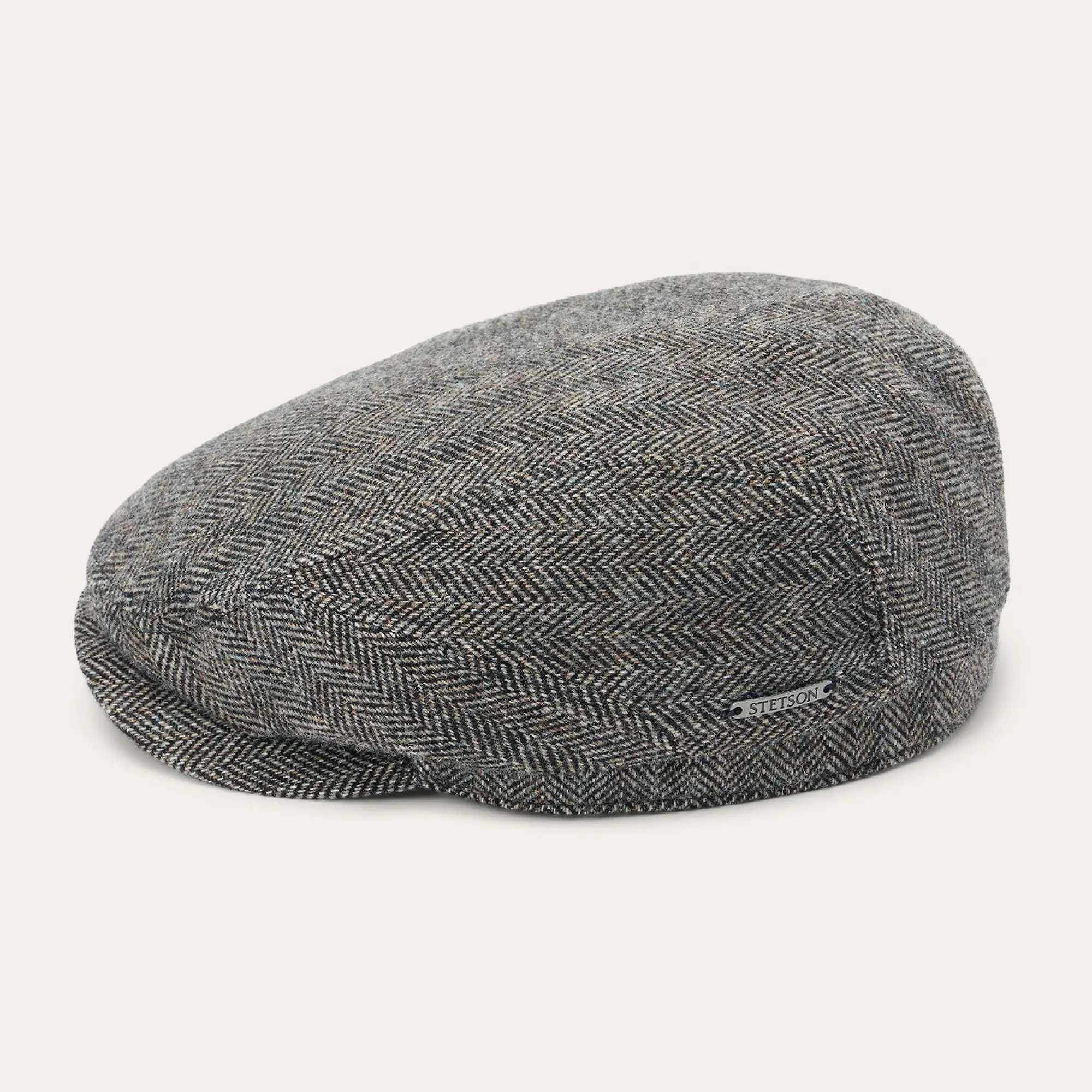 Product image 4 of 6 of Stetson Belfast Driver Wool Herringbone Flat Cap - Anthra Melange Herringbone