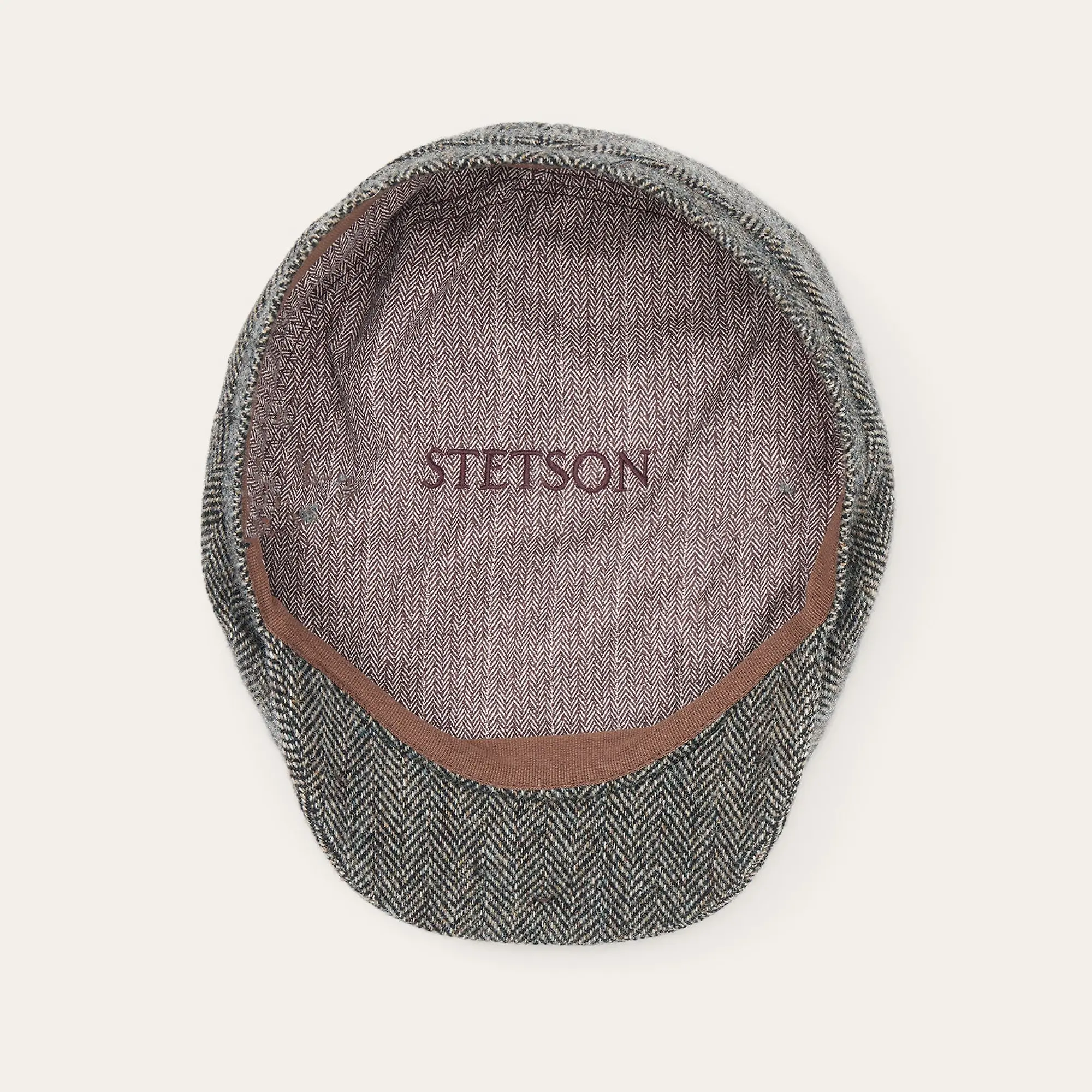 Product image 6 of 6 of Stetson Belfast Driver Wool Herringbone Flat Cap - Anthra Melange Herringbone