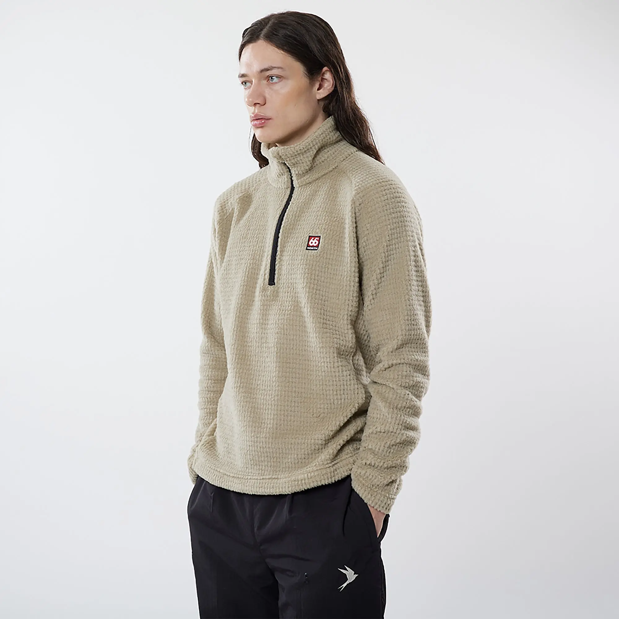 Product image 5 of 8 of 66°North Men's Hrannar Zipneck Fleece - Volcanic Desert