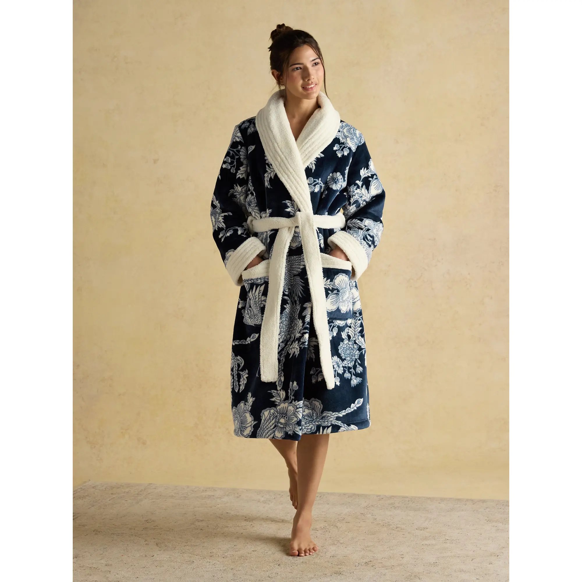 Product image 2 of 7 of Joules Women's Matilda Dressing Gown - Navy