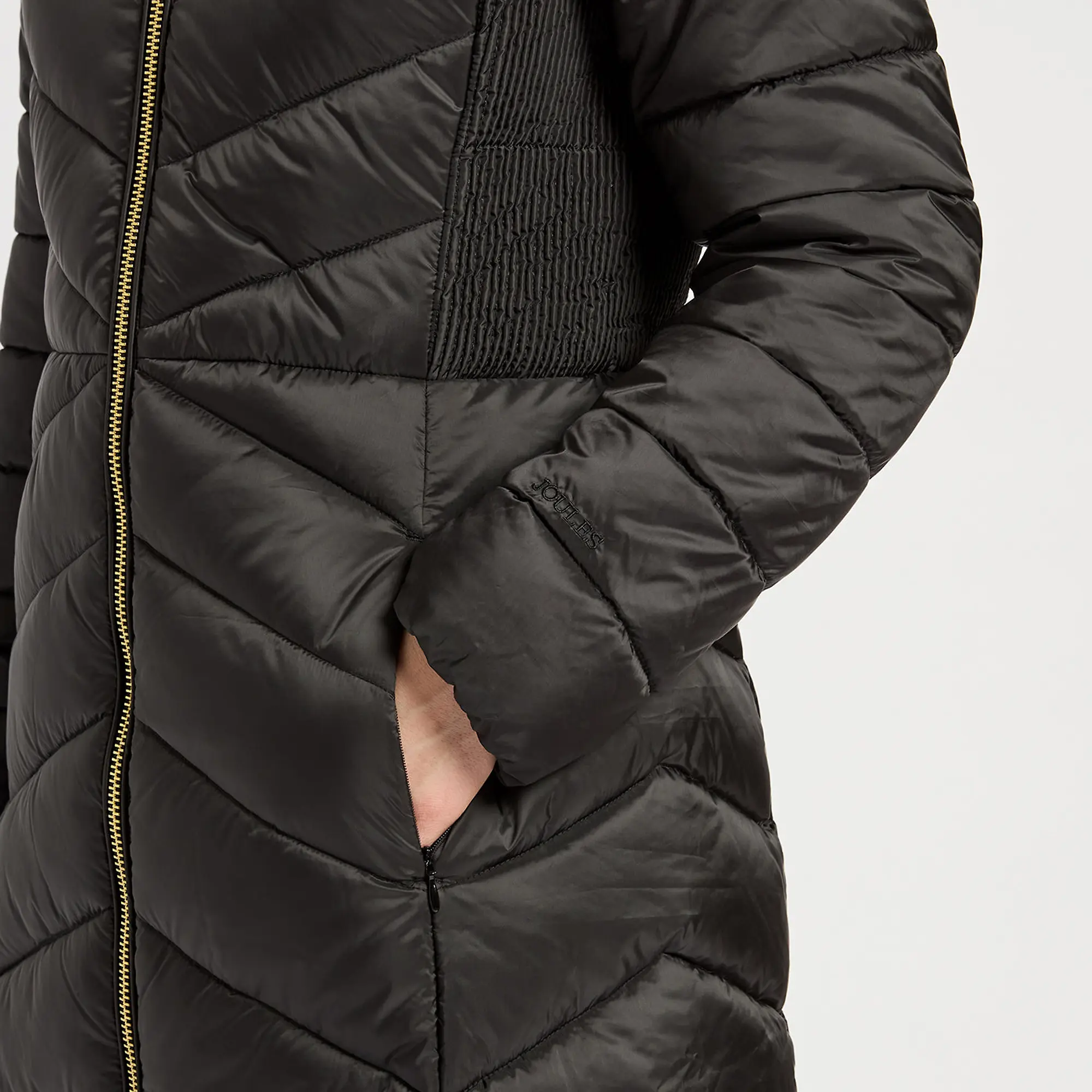 Product image 4 of 6 of Joules Women's Pembury Showerproof Longline Hooded Coat - Black
