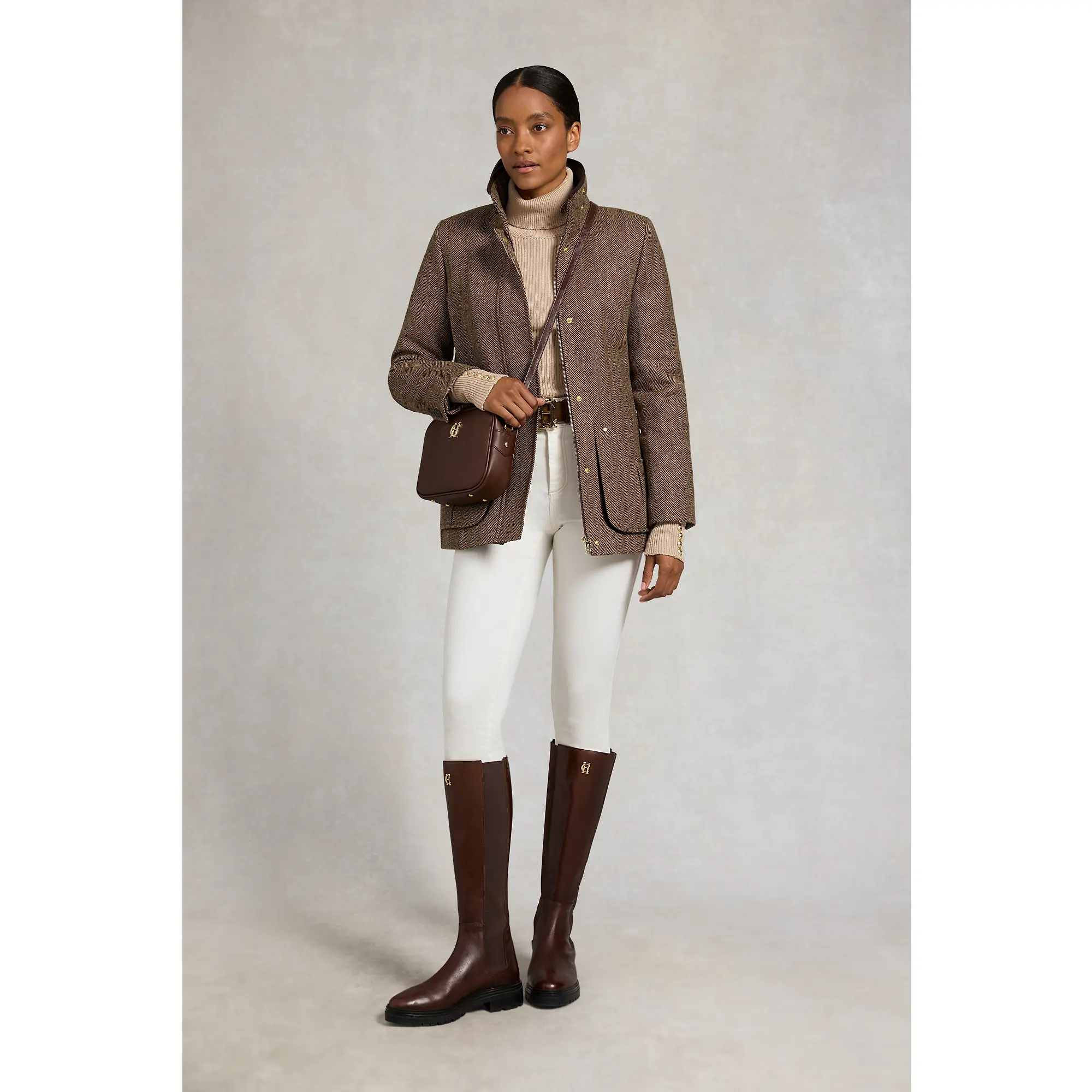 Product image 4 of 12 of Holland Cooper Women's Country Classic Jacket - Large Scale Brown Herringbone
