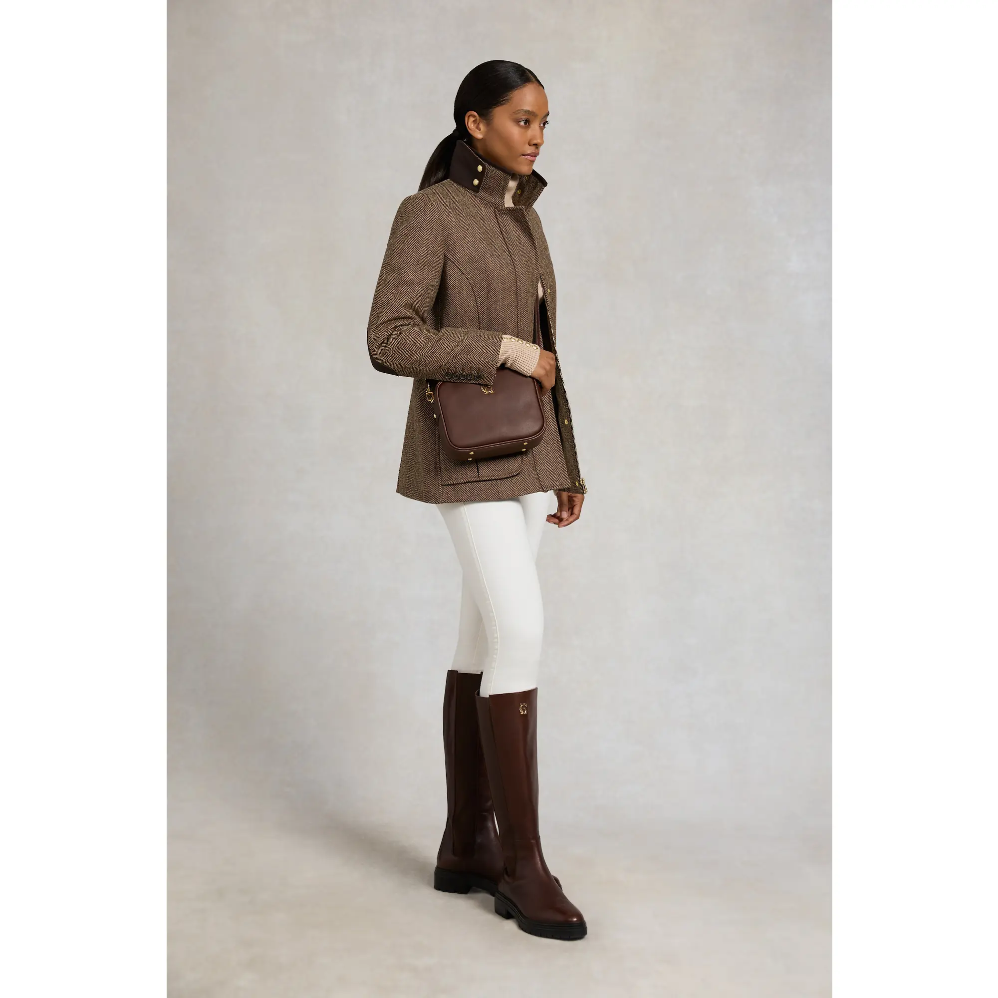 Product image 6 of 12 of Holland Cooper Women's Country Classic Jacket - Large Scale Brown Herringbone