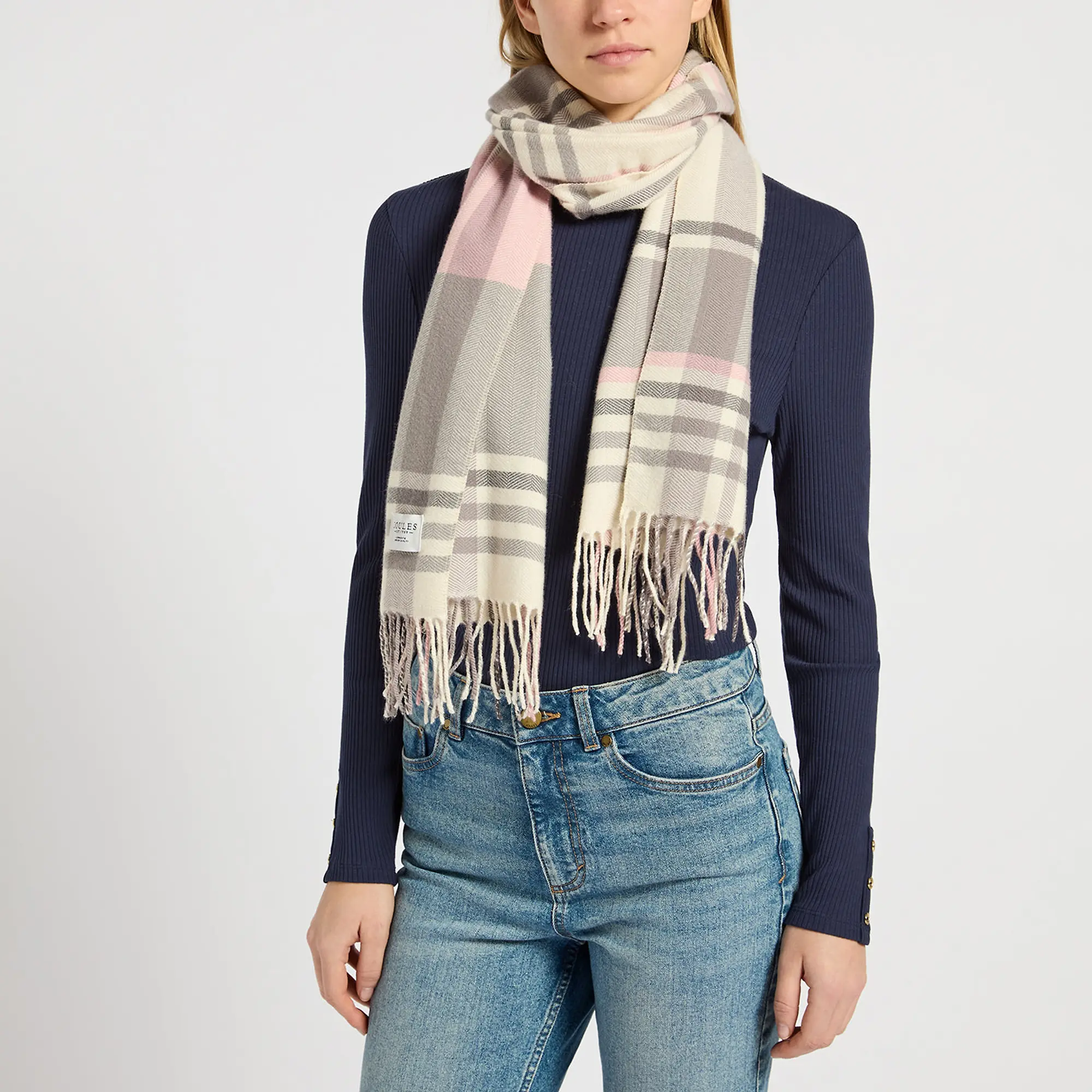 Product image 3 of 4 of Joules Women's Langtree Scarf - Pink/Grey