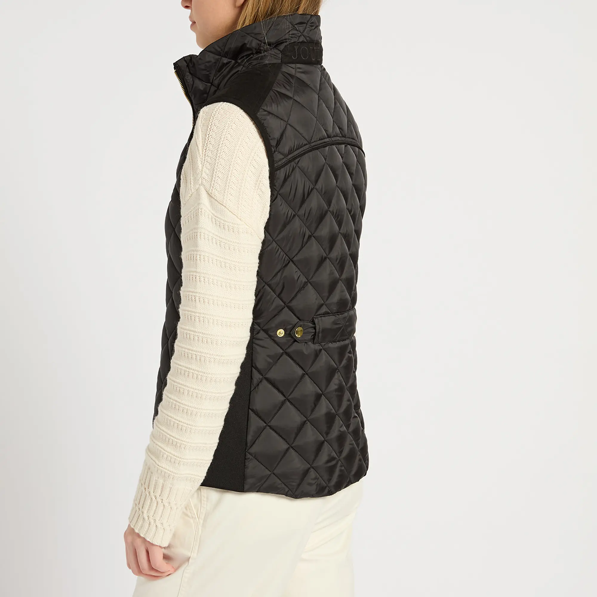 Product image 6 of 6 of Joules Women's Braemar Luxe Showerproof Diamond Quilted Gilet - Black