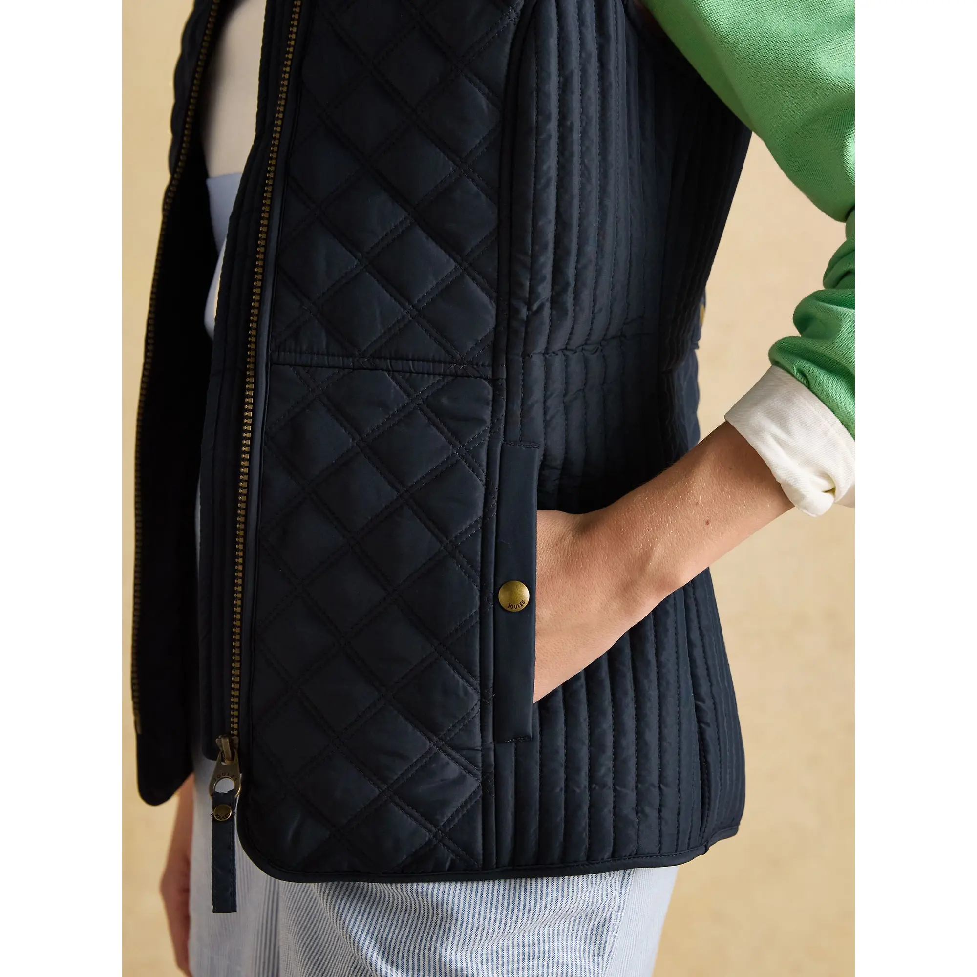 Product image 19 of 19 of Joules Women's Minx Showerproof Diamond Quilted Gilet - Navy Blue