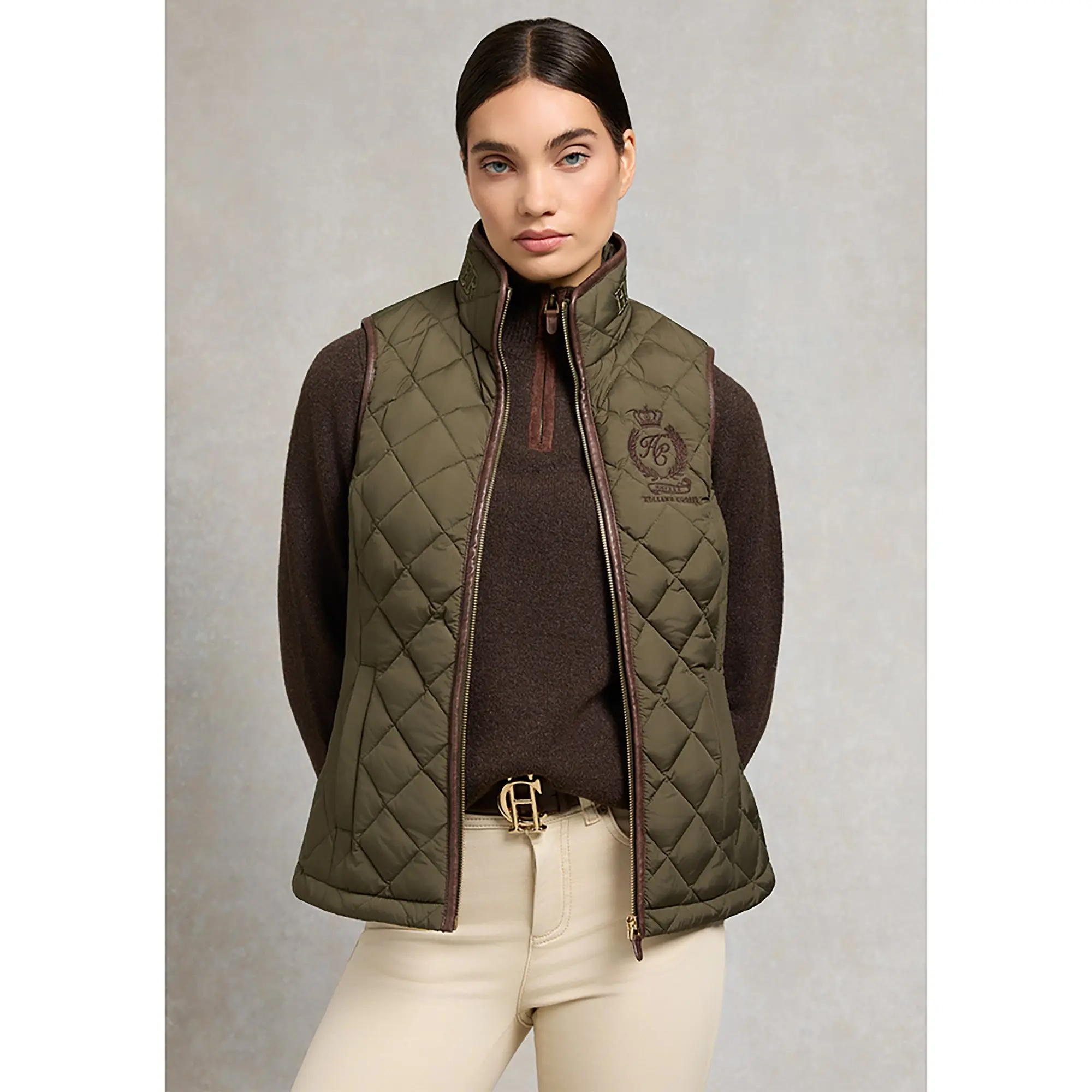 Product image 3 of 9 of Holland Cooper Women's Lightweight Country Gilet - Khaki
