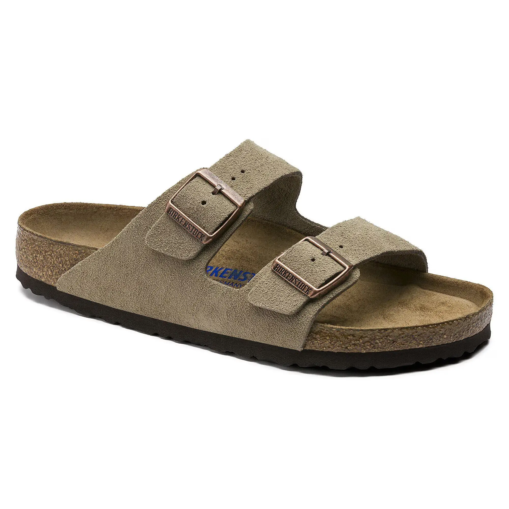 Product image 1 of 8 of Birkenstock Unisex Arizona Soft Footbed Suede Leather Regular Sandals - Taupe