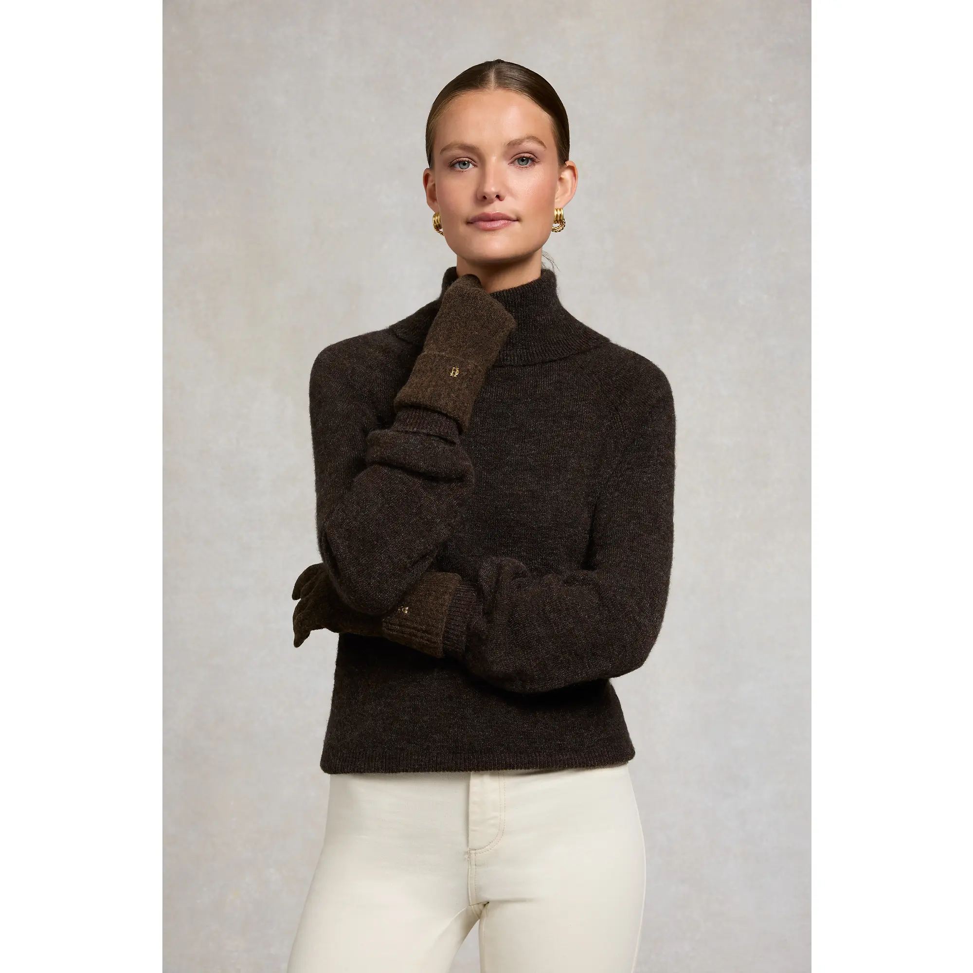 Product image 3 of 6 of Holland Cooper Women's Classic Logo Gloves - Chocolate