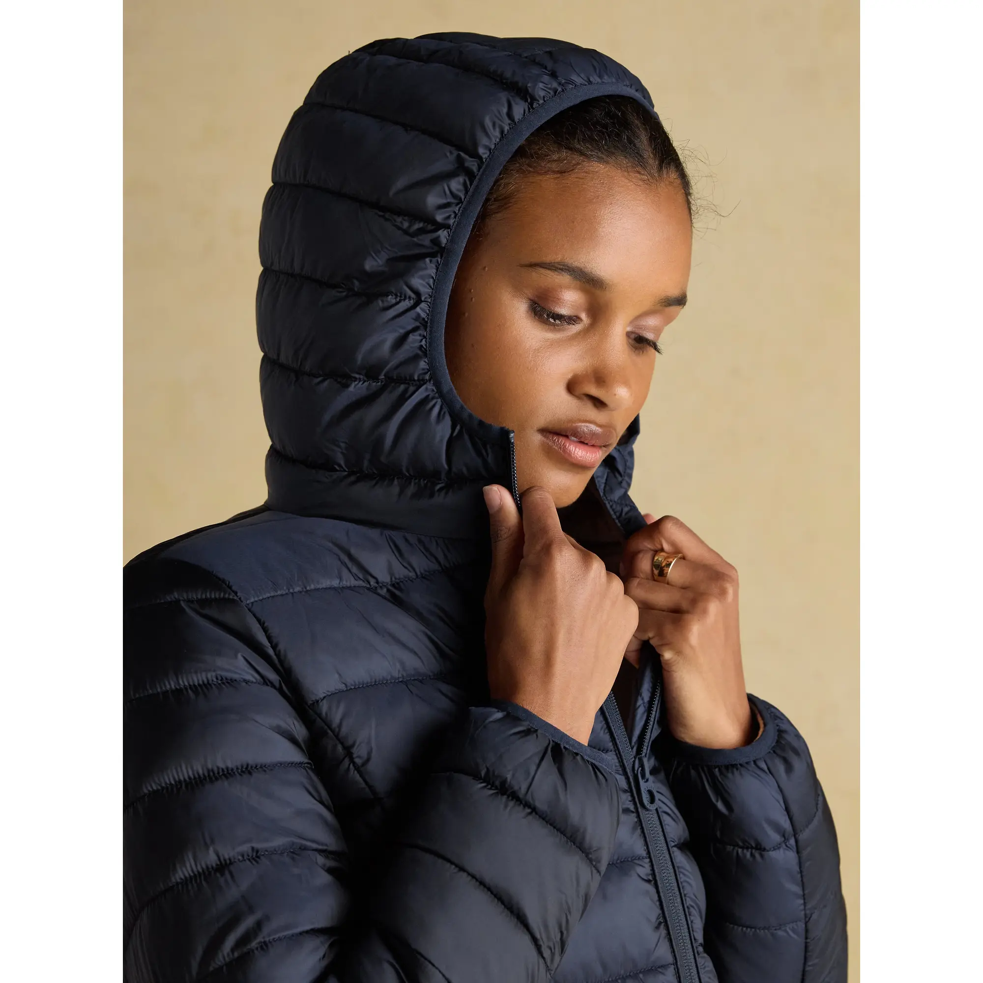 Product image 7 of 8 of Joules Women's Kenley Long Showerproof Padded Coat - Navy