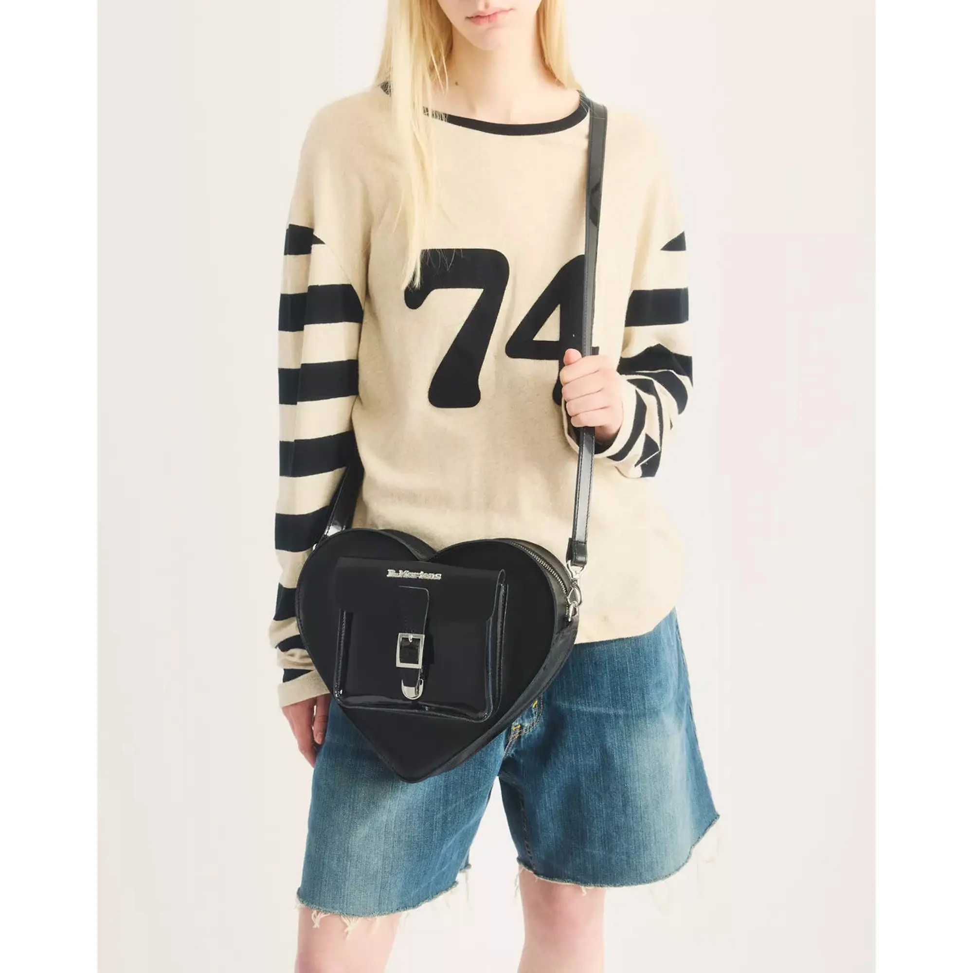 Product image 2 of 9 of Dr. Martens Women's Kiev Leather Heart Shaped Bag - Black
