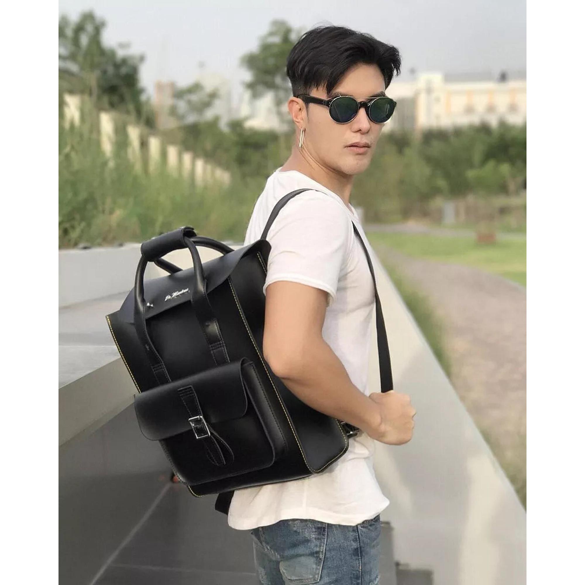 Dr Martens Kiev Smooth Leather Laptop Backpack - Black | British