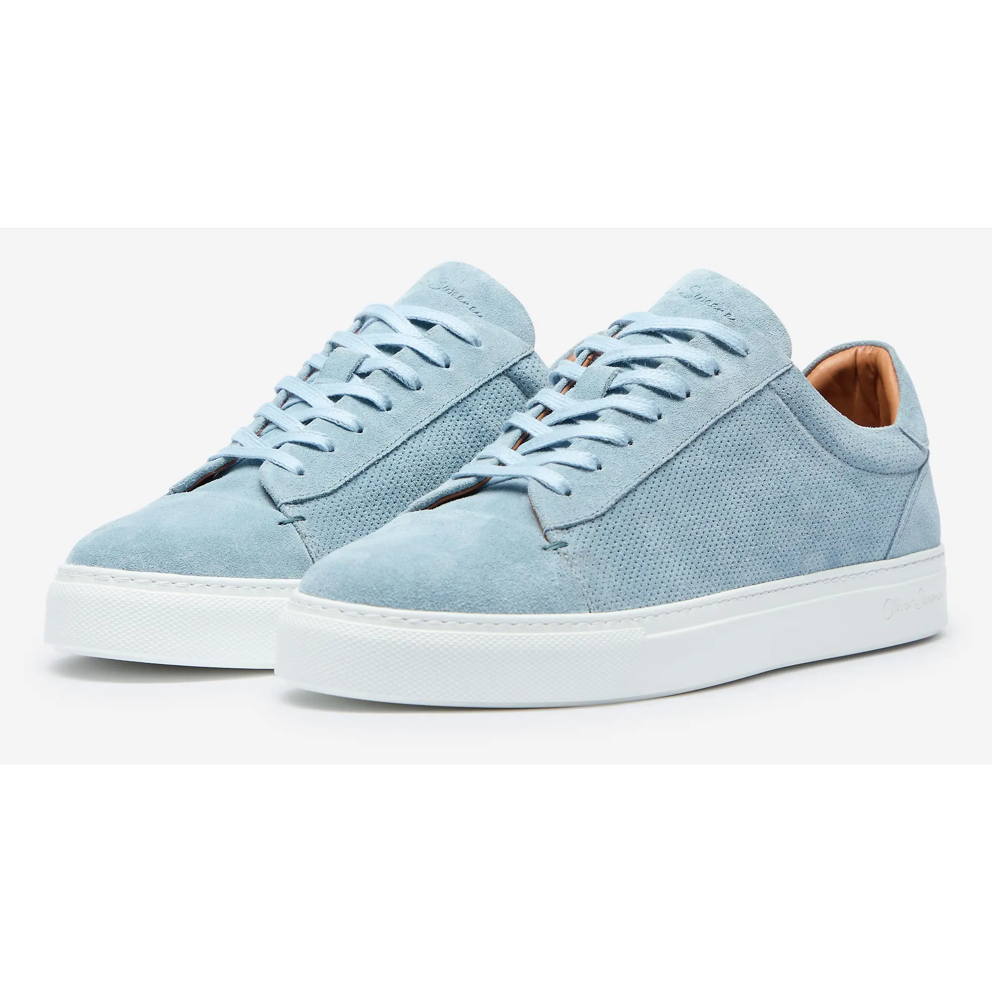 Product image 3 of 6 of Oliver Sweeney Men's Almada Perforated Calf Suede Cupsole Trainers - Blue