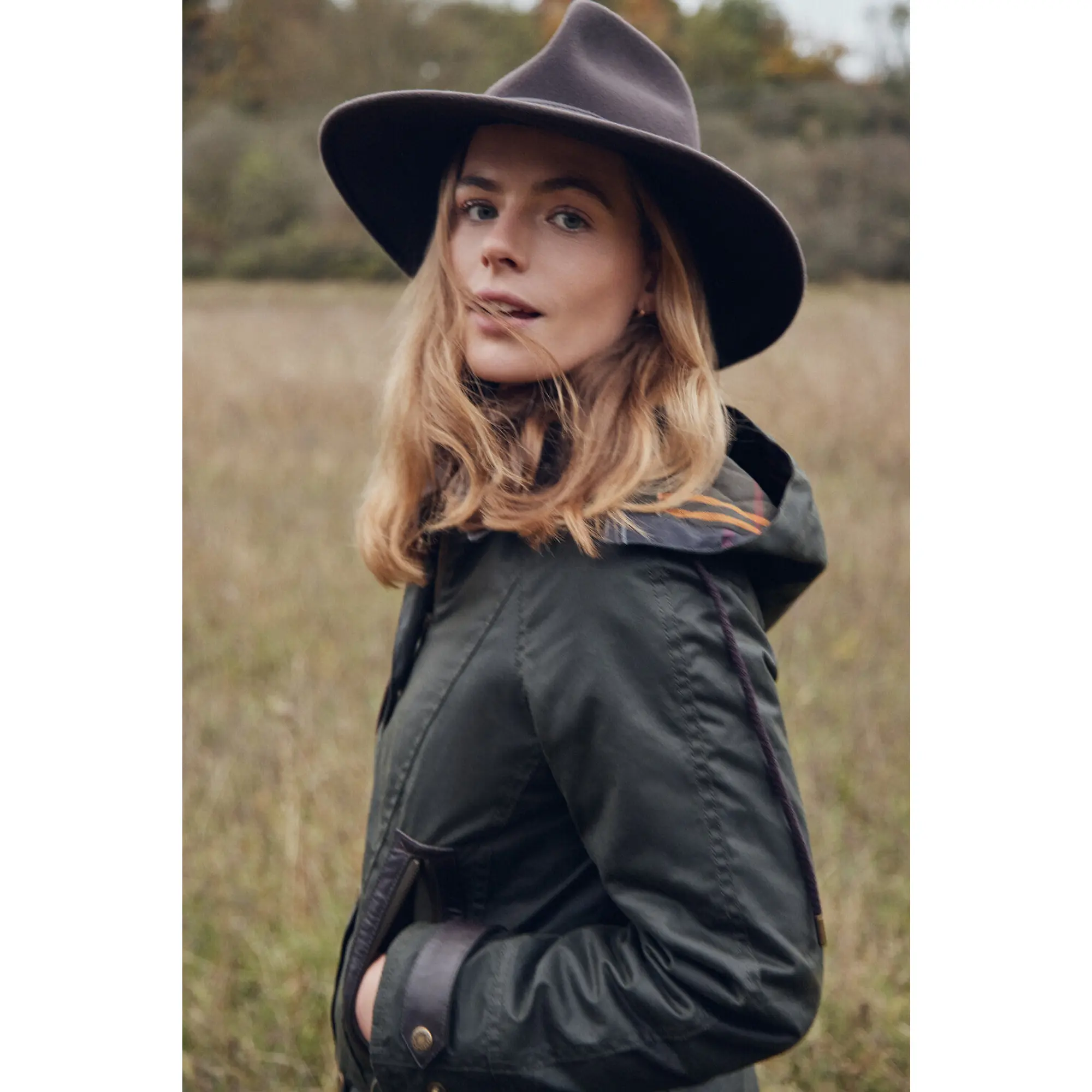 Product image 2 of 4 of Barbour Women's Tack Fedora Hat - Chocolate/Praline