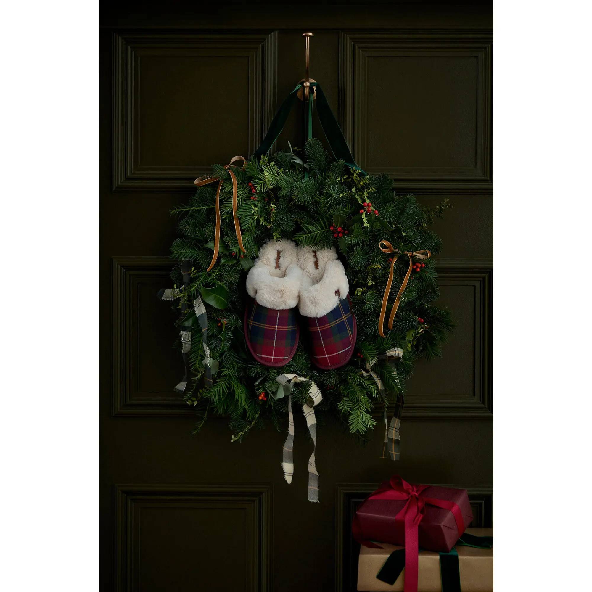 Product image 2 of 9 of Barbour Women's Claudia Tartan Mule Slippers - Winterberry Tartan