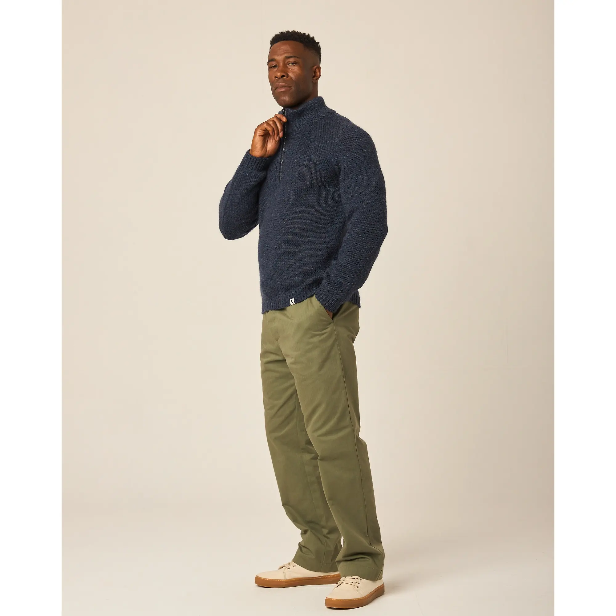 Product image 3 of 8 of Peregrine Men's Bristol Zip Neck Jumper - Marine