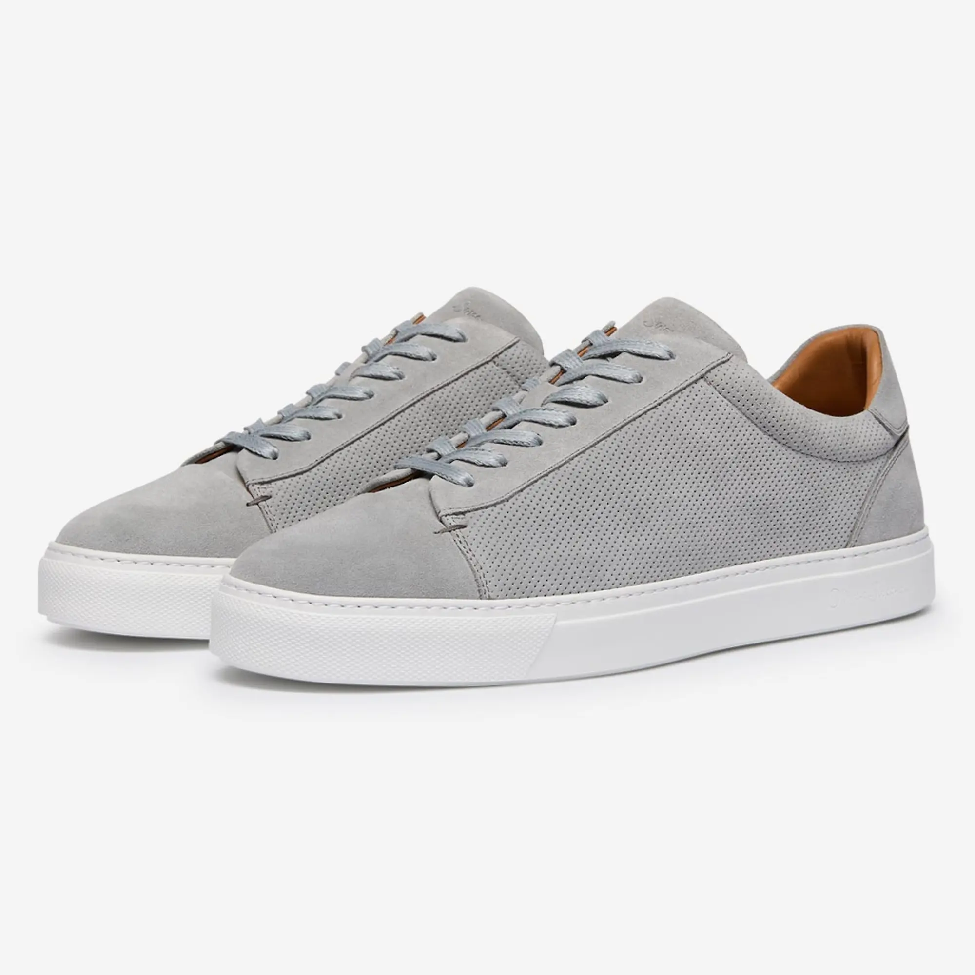 Product image 2 of 5 of Oliver Sweeney Men's Almada Perforated Calf Suede Cupsole Trainers - Grey Suede