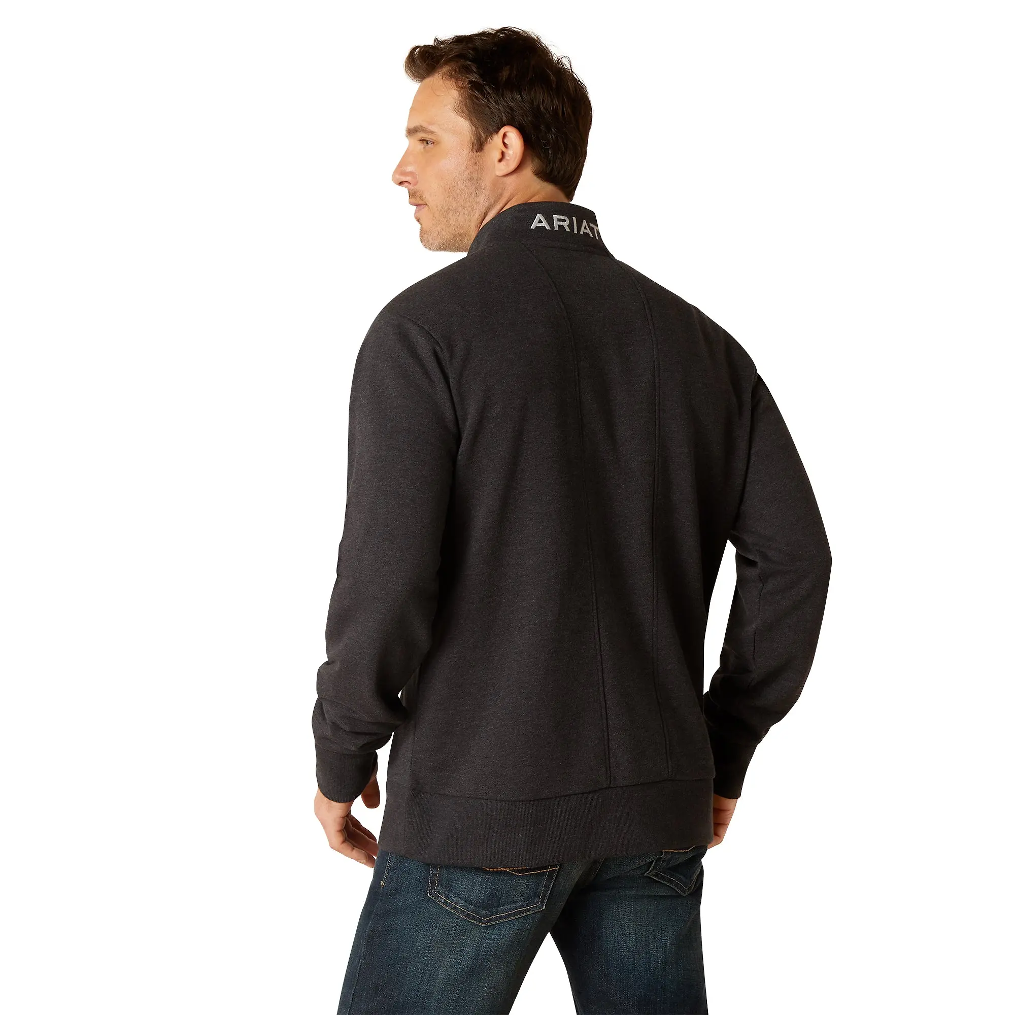 Product image 2 of 4 of Ariat Men's Friday Cotton 1/2 Zip Sweatshirt - Heather Charcoal