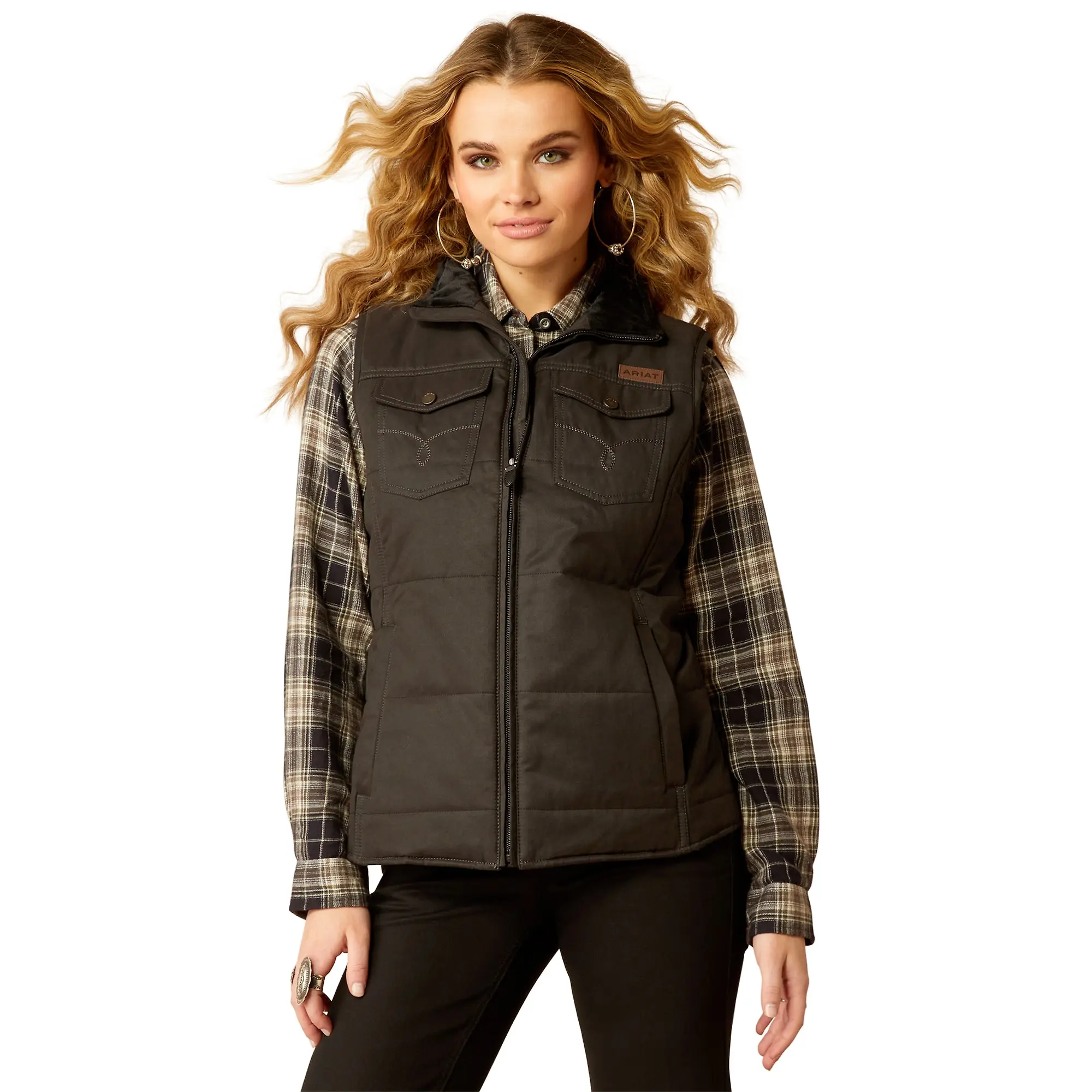 Product image 1 of 8 of Ariat Women's Grizzly Quilted Gilet - Black