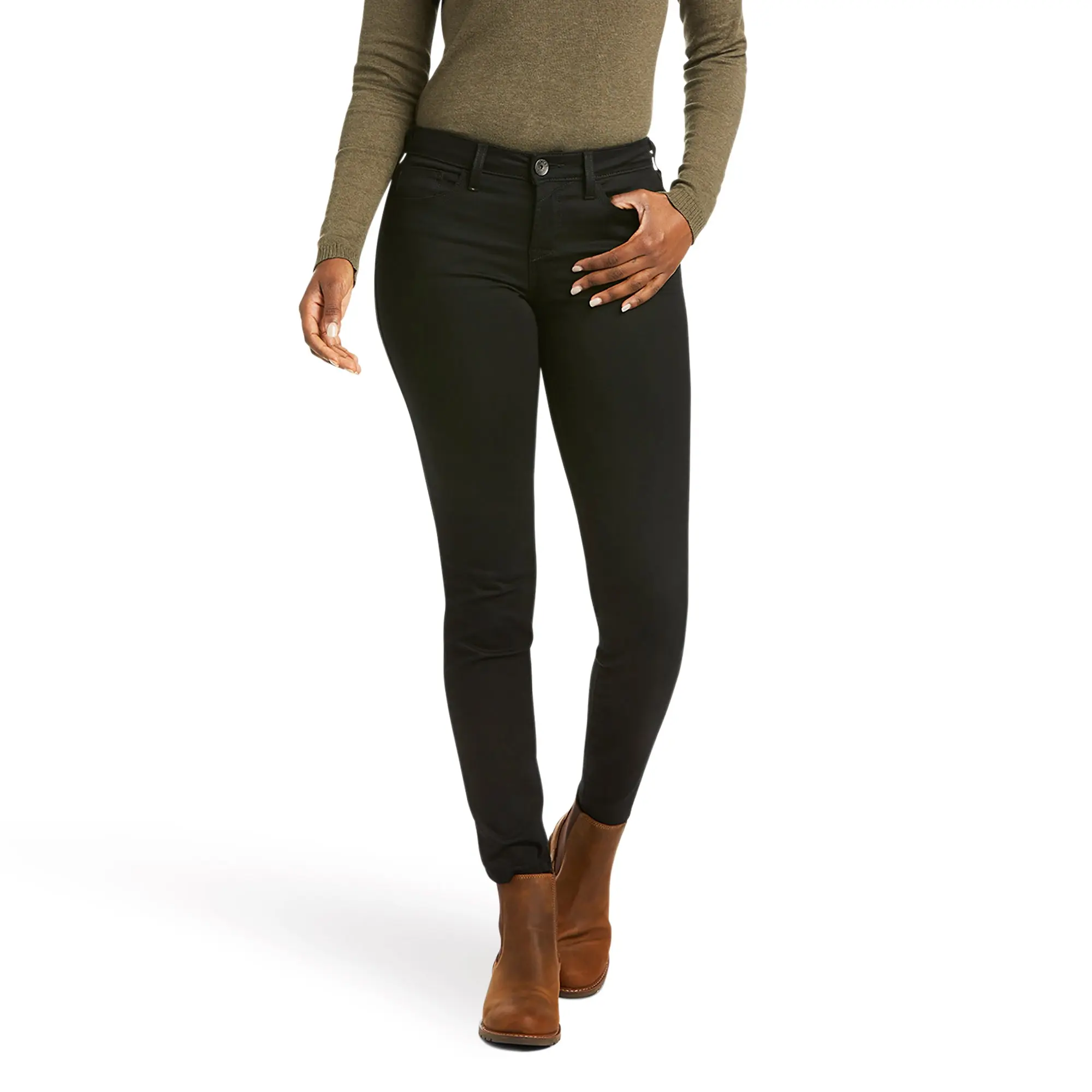 Product image 1 of 2 of Ariat Women's Perfect Rise Forever Skinny Jeans - Rinse - Classic Black