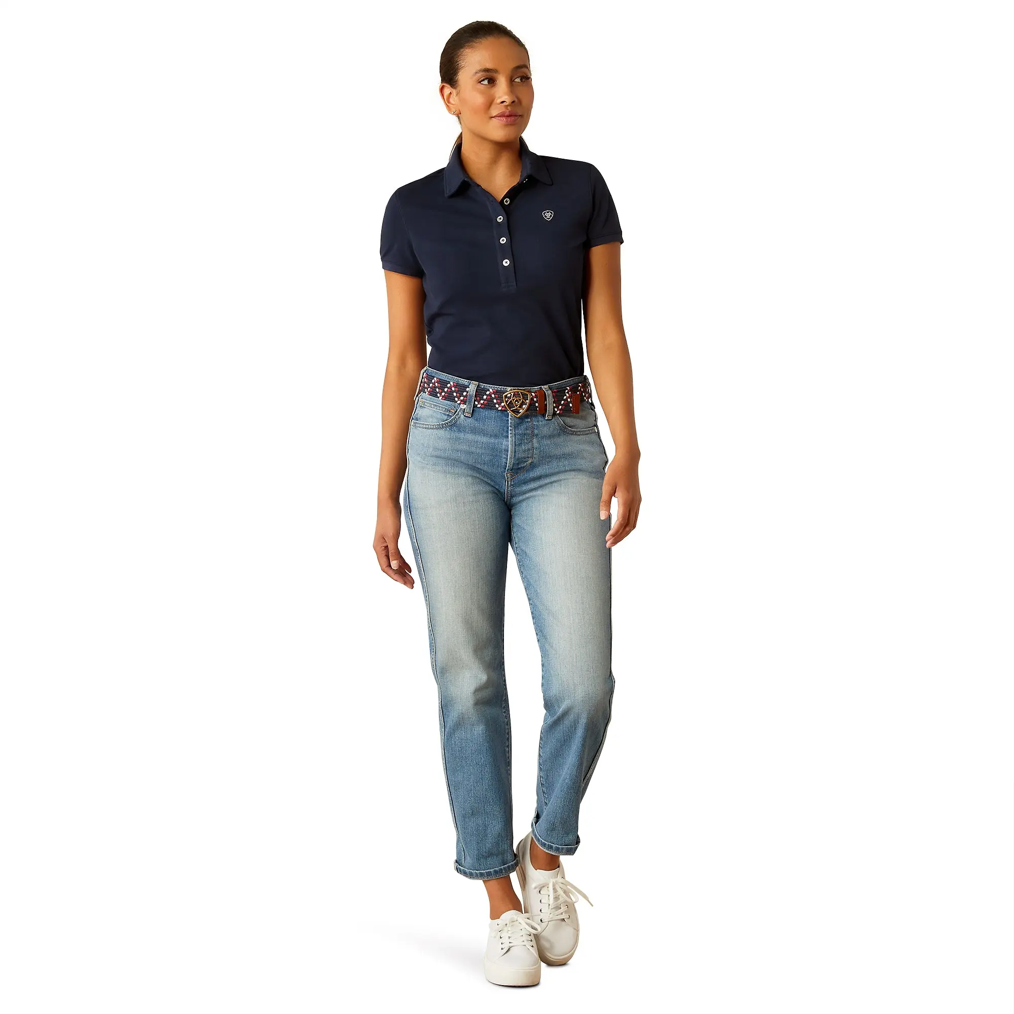 Product image 3 of 4 of Ariat Women's Prix 3.0 Polo Shirt - Navy
