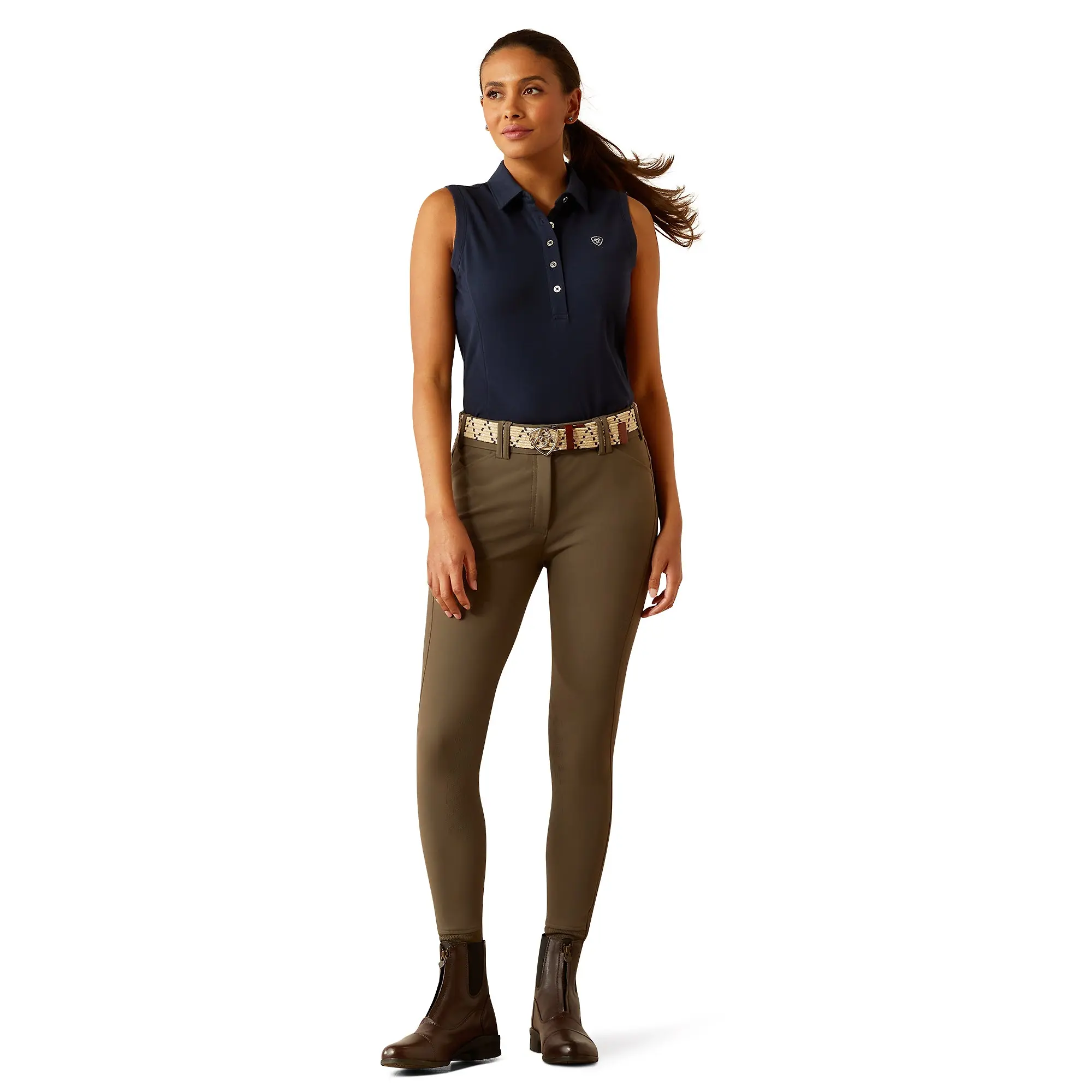 Product image 3 of 4 of Ariat Women's Prix 3.0 Sleeveless Polo Shirt - Navy Eclipse