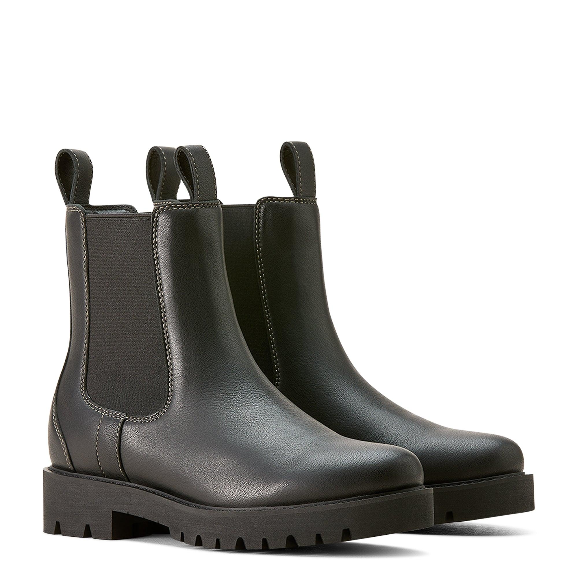Ariat Women's Wexford Lug Mid Waterproof Chelsea Boots - Jet Black