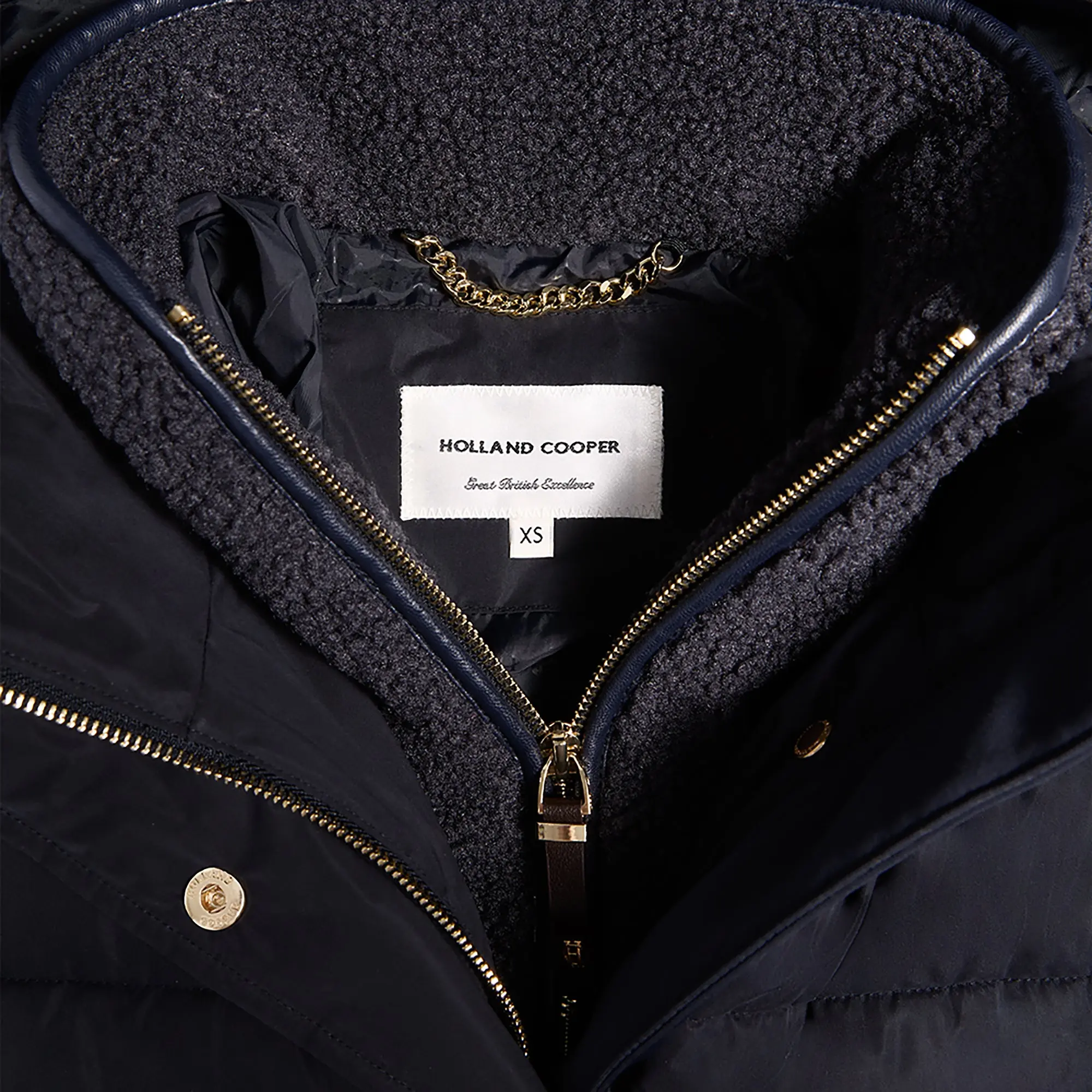 Product image 10 of 14 of Holland Cooper Women's Arosa Luxe Longline Coat - Ink Navy
