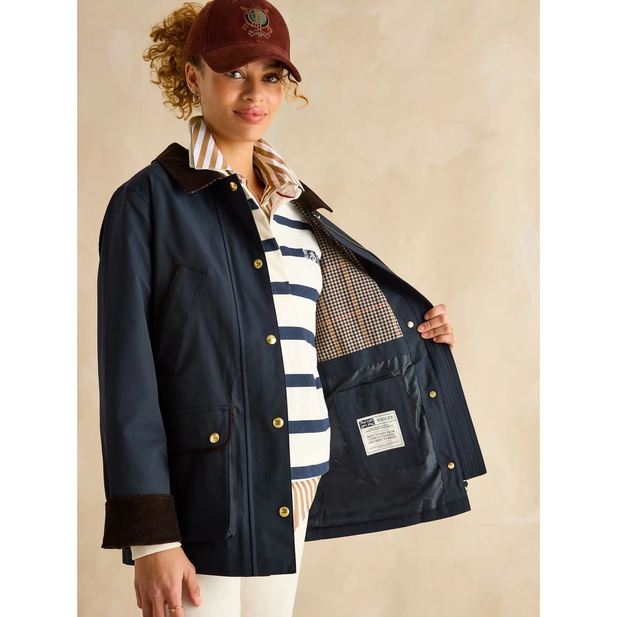 Product image 6 of 13 of Joules Women's Katherine Waterproof Heritage Coat - Navy
