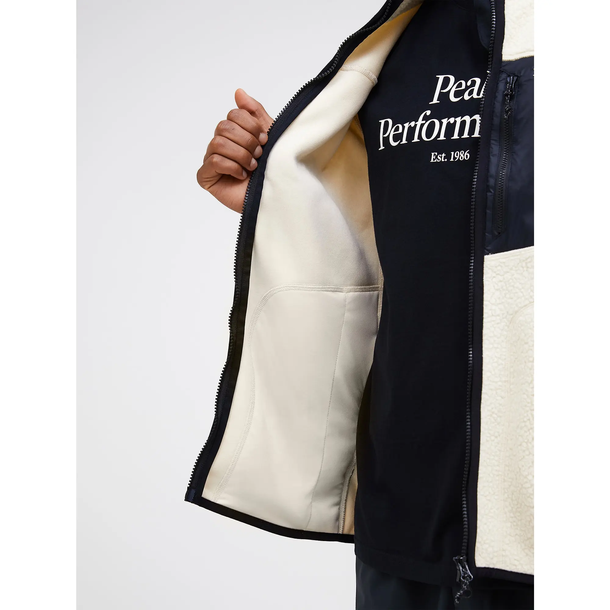 Product image 3 of 7 of Peak Performance Men's NatureRush Pile Zip Jacket - Sand Fog/Black