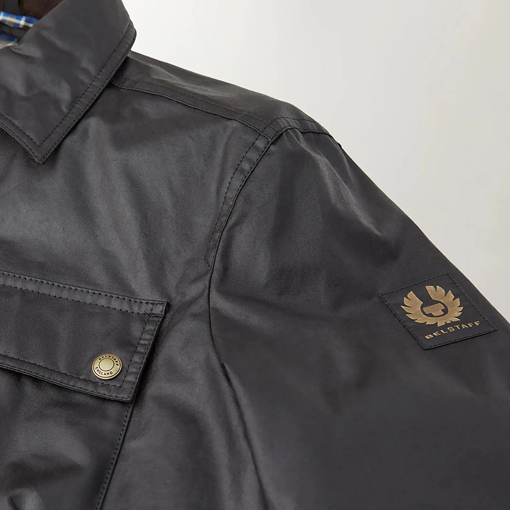 Product image 3 of 4 of Belstaff Men's Waxed Cotton Tour Overshirt Jacket -  Black