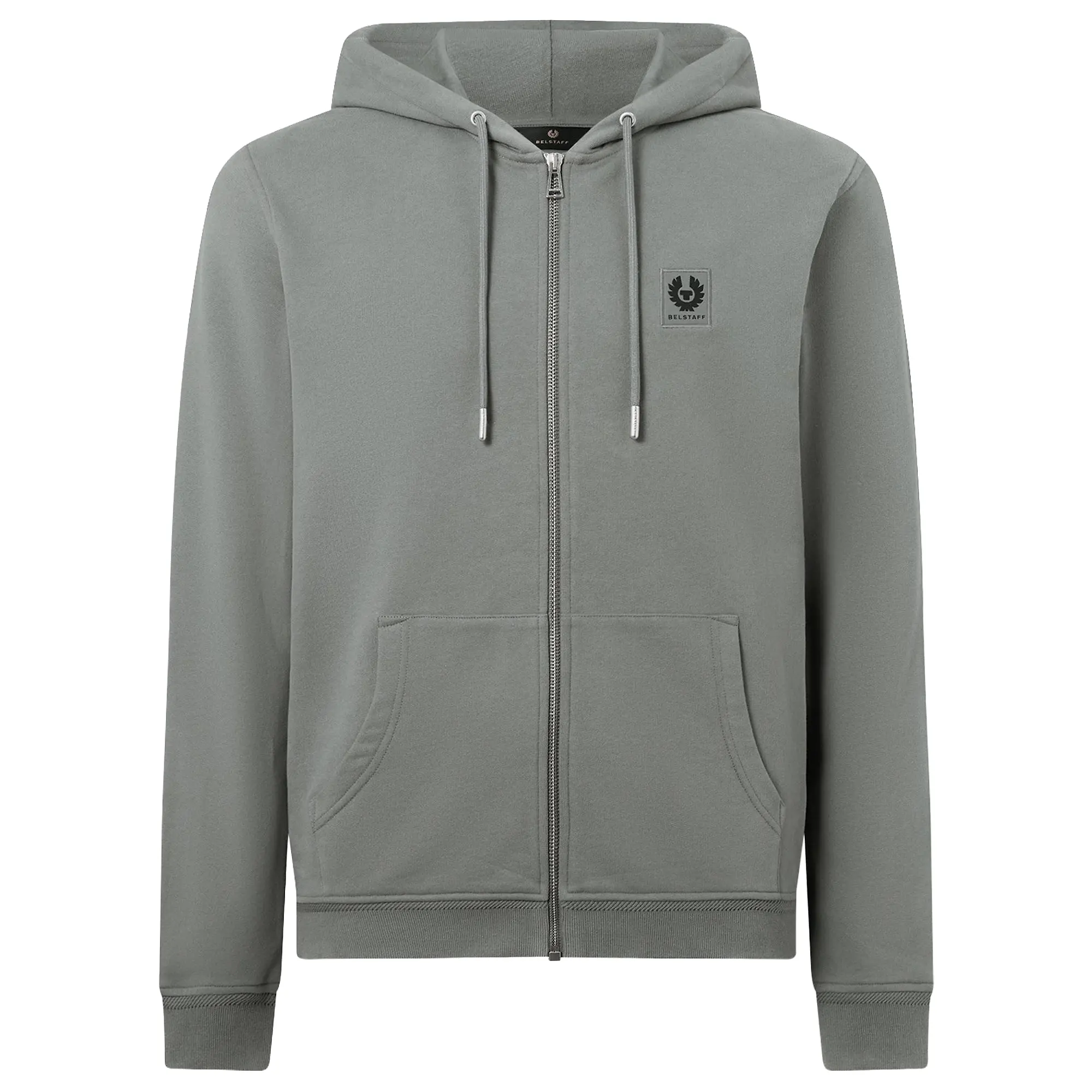 Product image 1 of 3 of Belstaff Men's Cotton Fleece Belstaff Full Zip Hoodie - Atlantic Grey