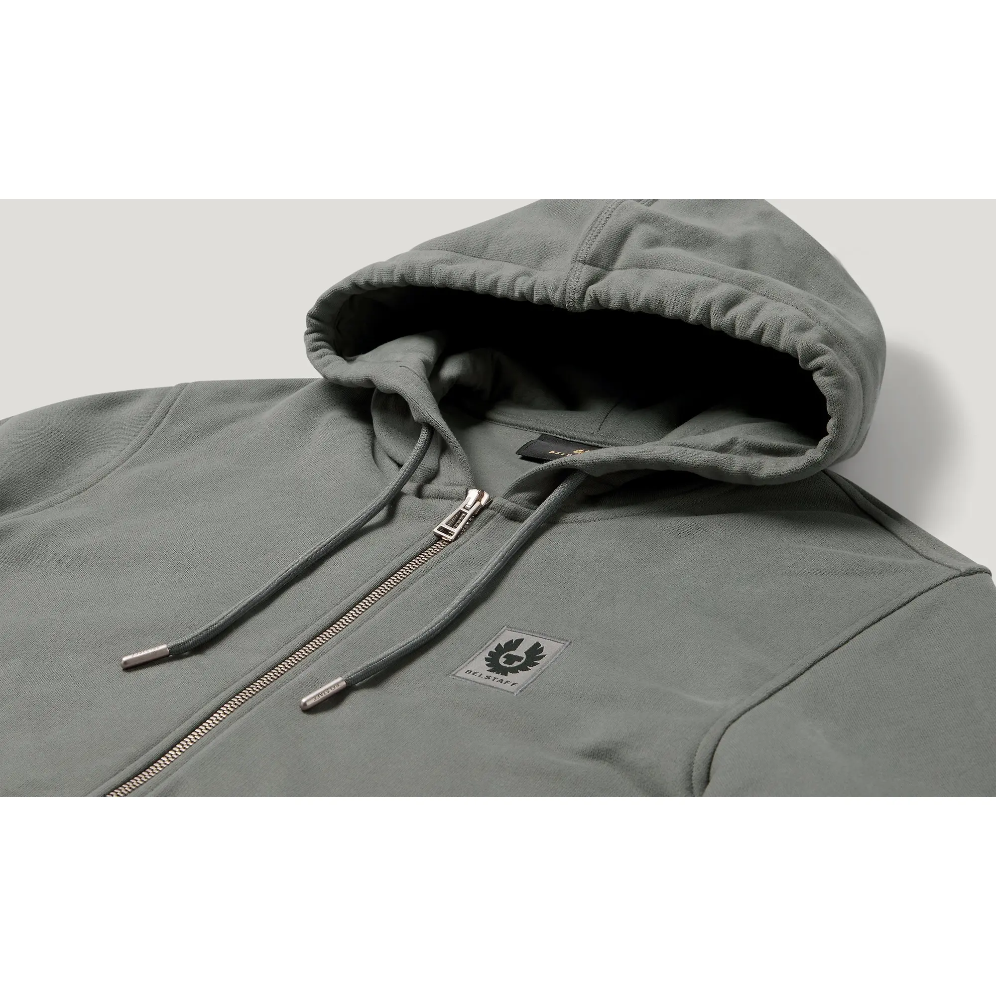 Product image 2 of 3 of Belstaff Men's Cotton Fleece Belstaff Full Zip Hoodie - Atlantic Grey