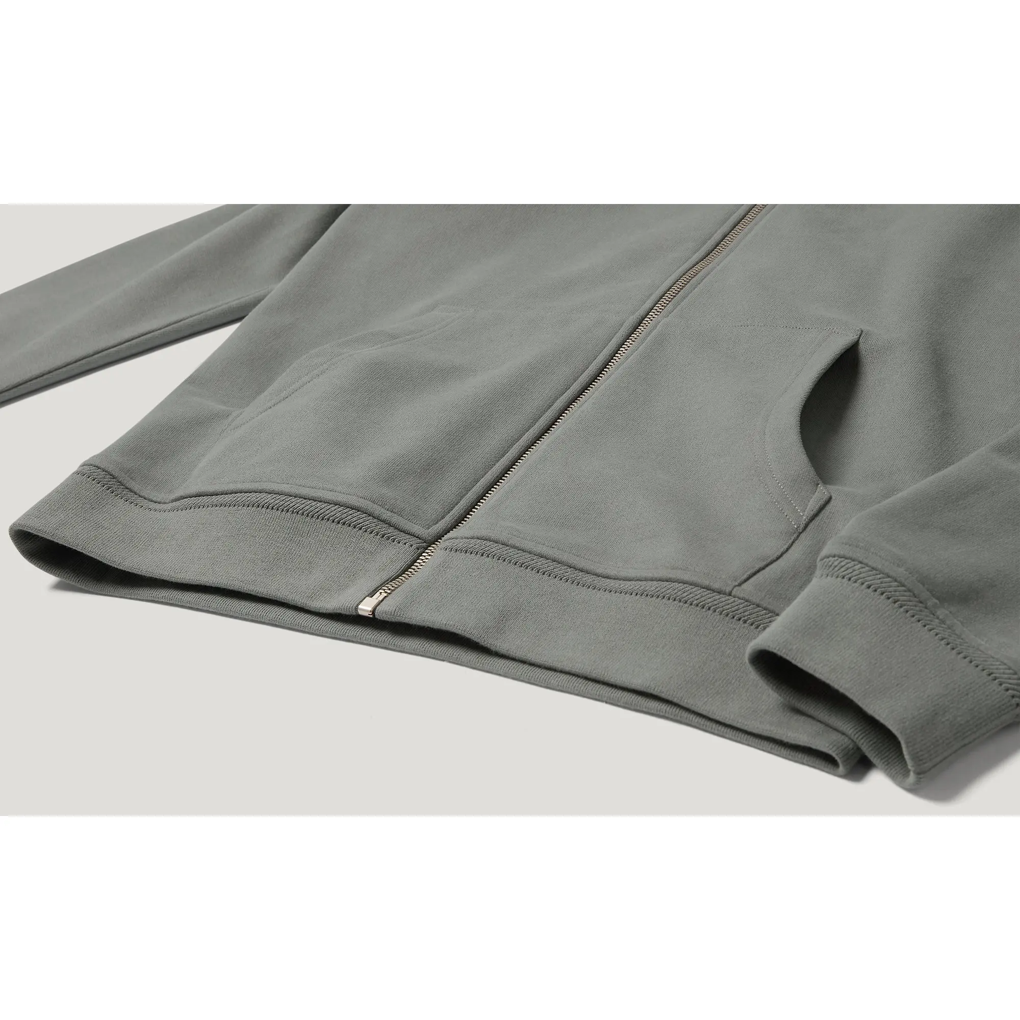 Product image 3 of 3 of Belstaff Men's Cotton Fleece Belstaff Full Zip Hoodie - Atlantic Grey