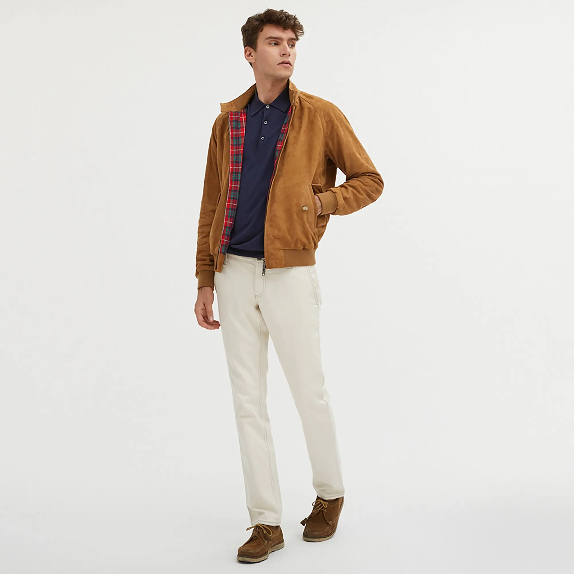 Product image 3 of 6 of Baracuta Men's G9 Suede Harrington Jacket - Tobacco