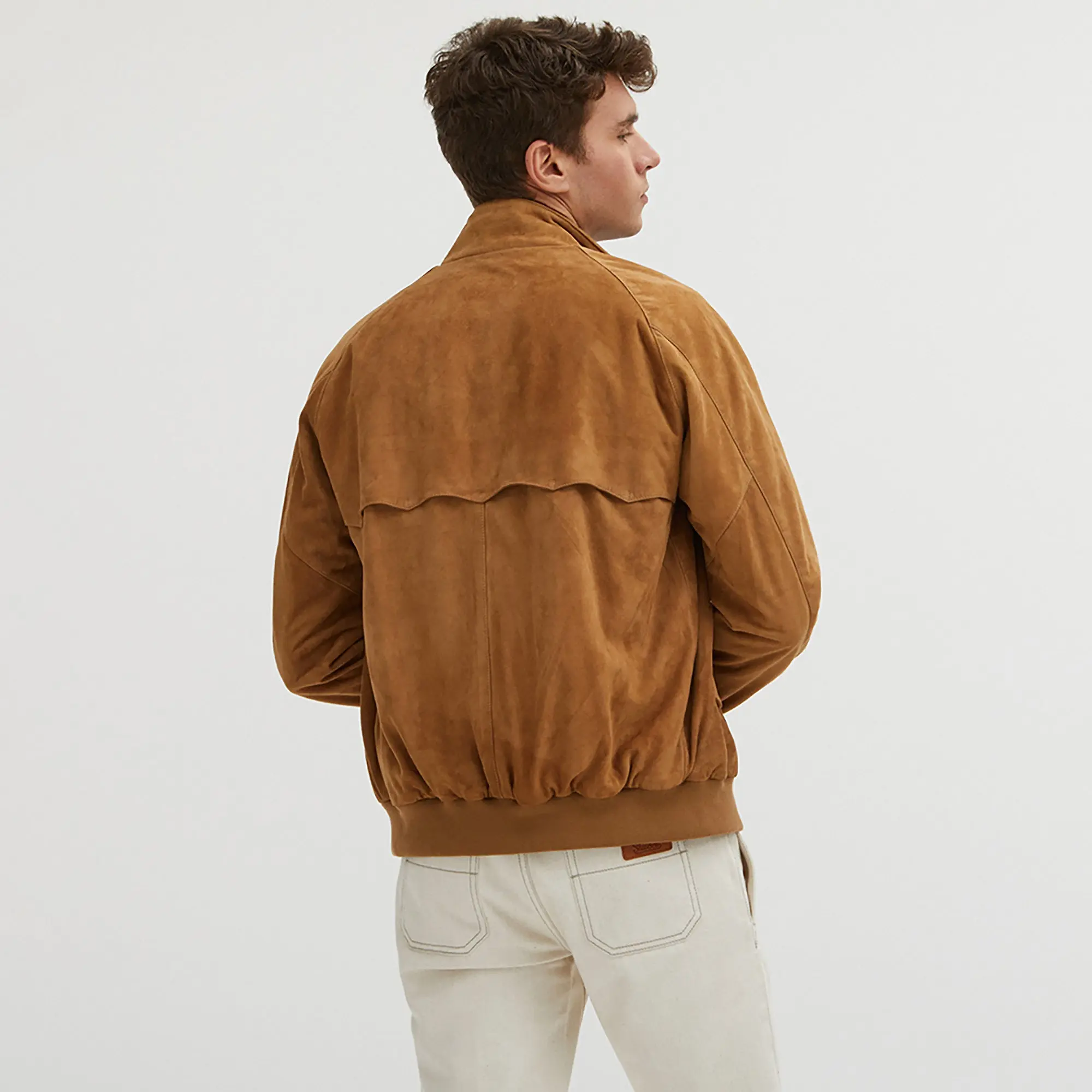 Product image 4 of 6 of Baracuta Men's G9 Suede Harrington Jacket - Tobacco