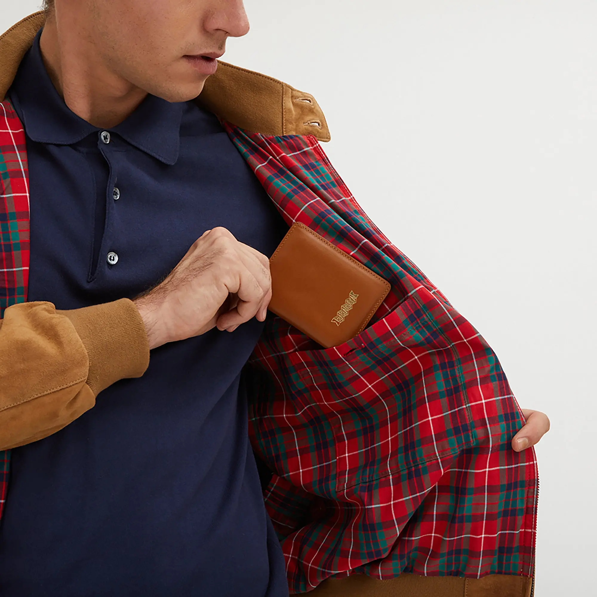 Product image 5 of 6 of Baracuta Men's G9 Suede Harrington Jacket - Tobacco